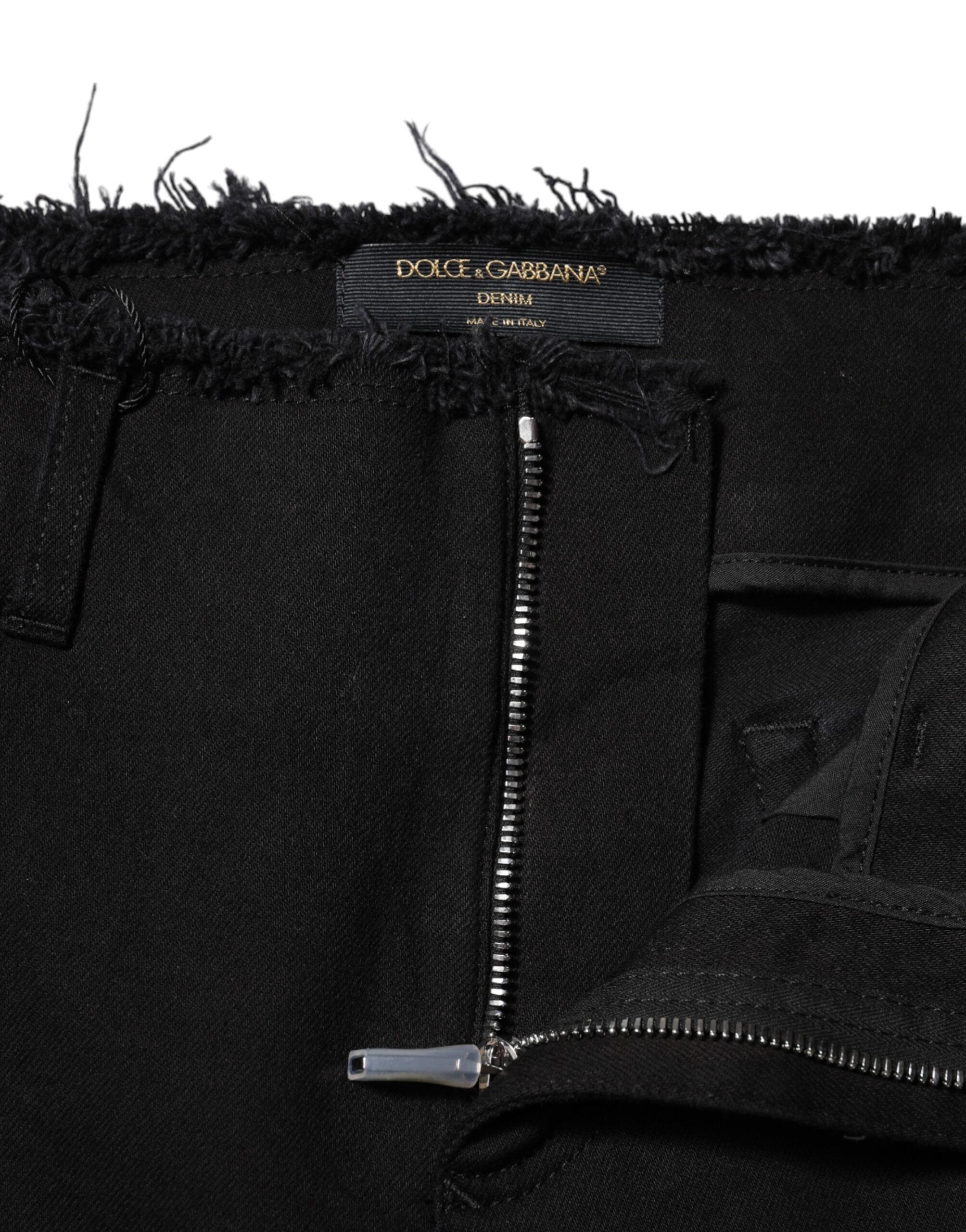Dolce & Gabbana Black mid-waisted denim jeans in cotton -4