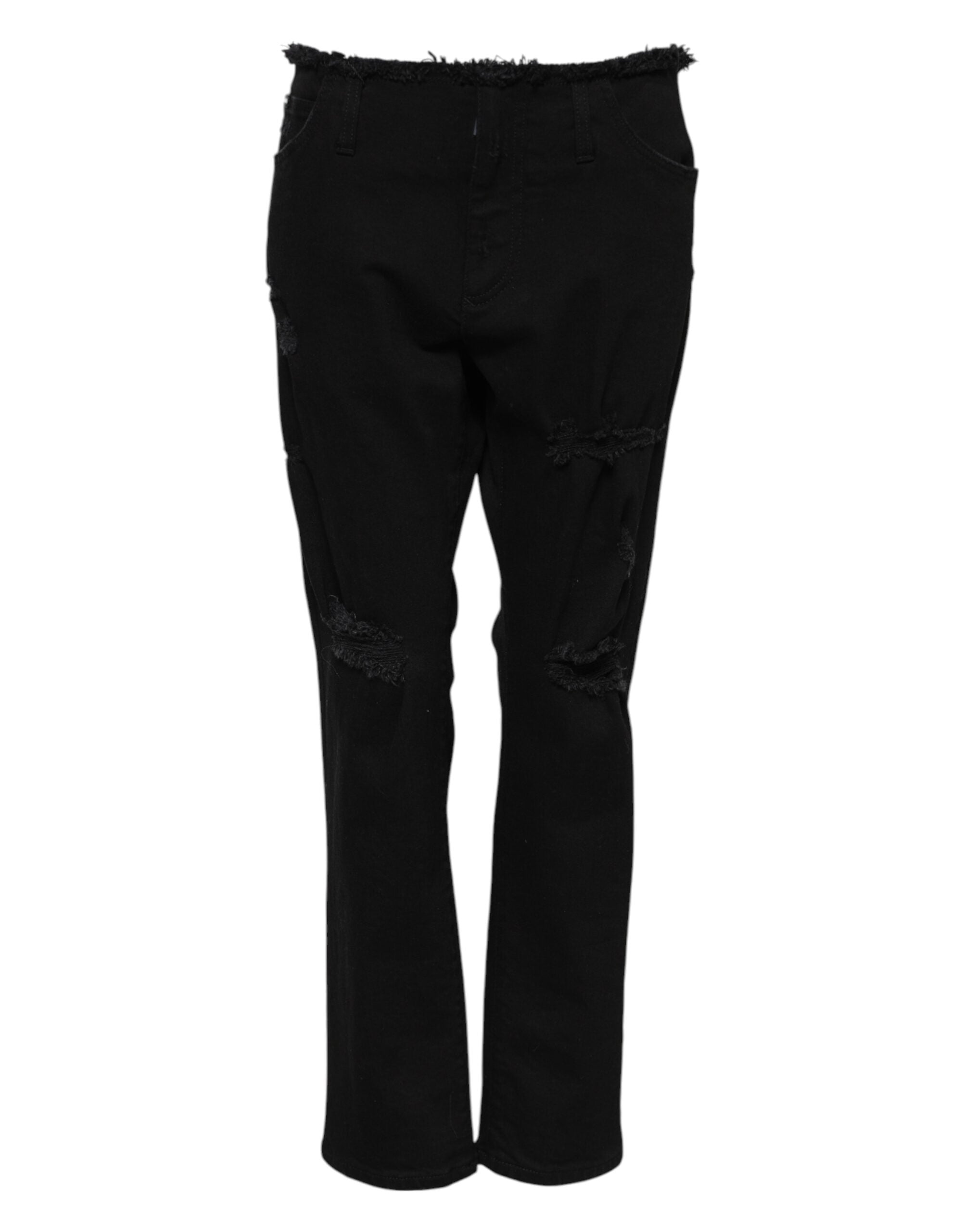Dolce & Gabbana Black mid-waisted denim jeans in cotton -2