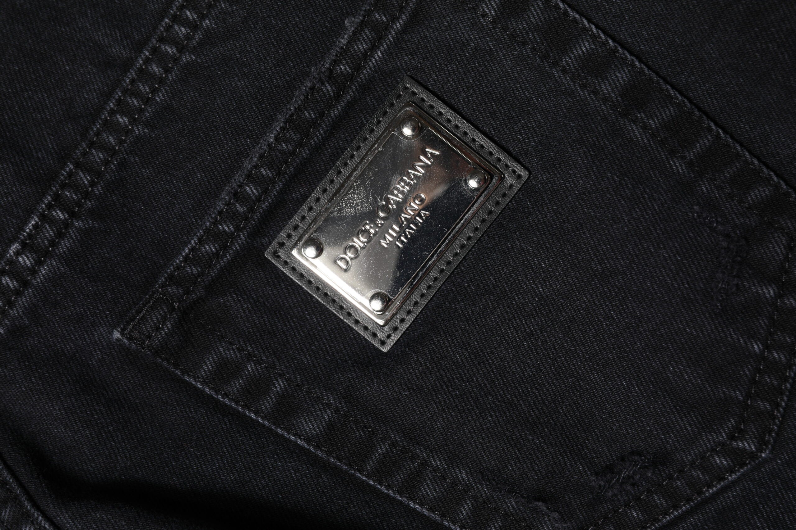 Dolce & Gabbana Black distressed mid-waisted denim jeans in cotton -5