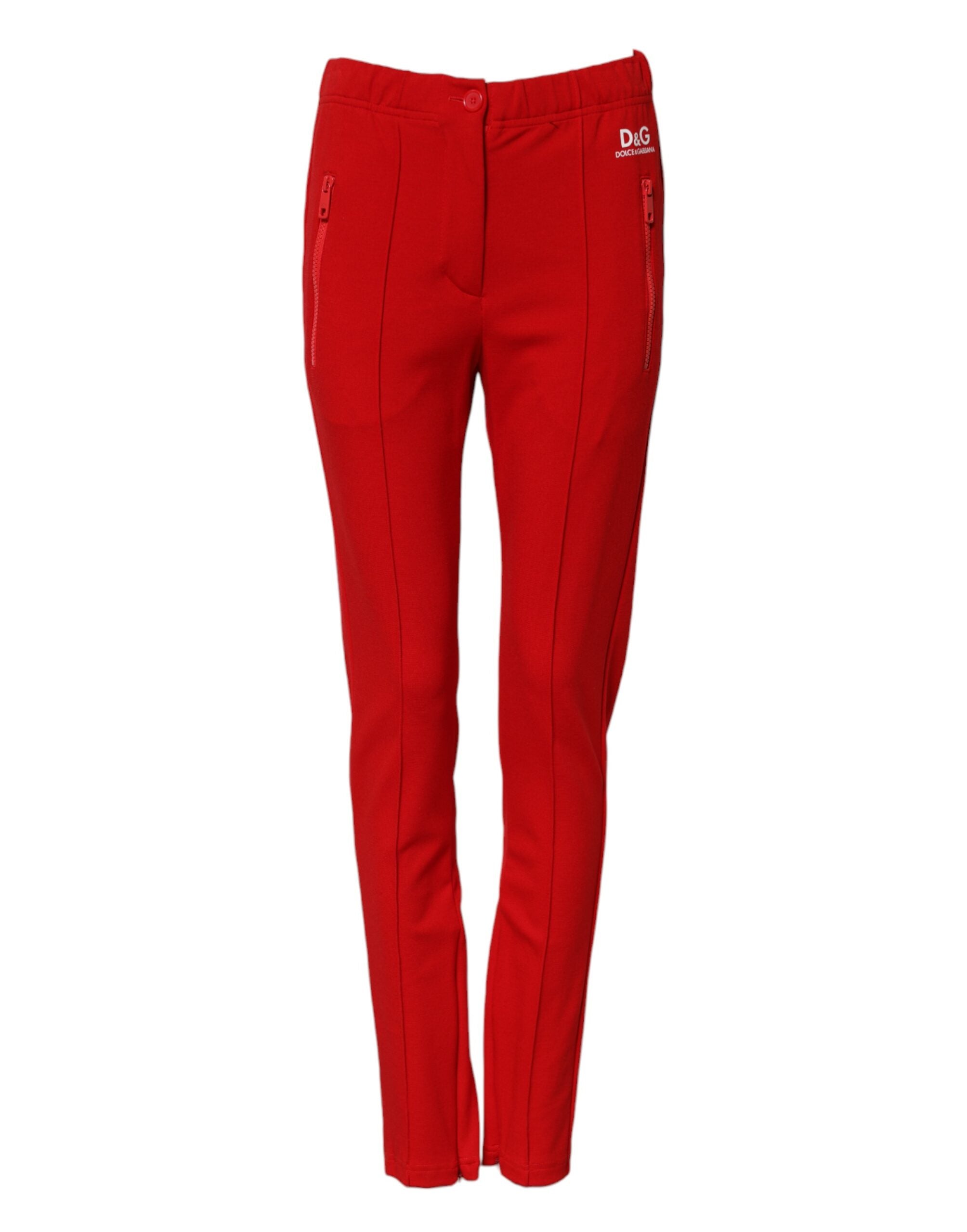 Dolce & Gabbana Rote Slim Fit-Hose mit mittlerer Taille-1