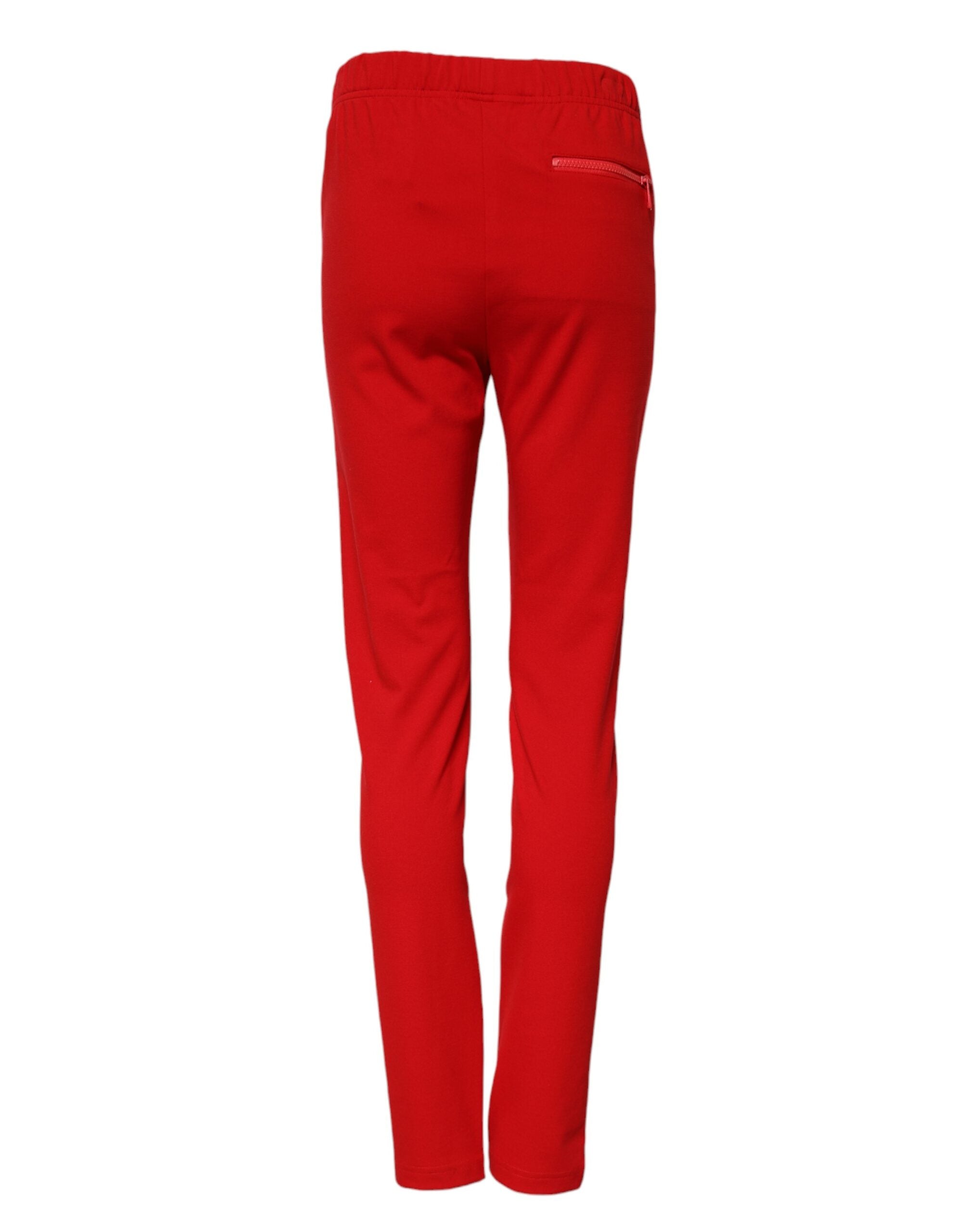 Dolce & Gabbana Rote Slim Fit-Hose mit mittlerer Taille-3