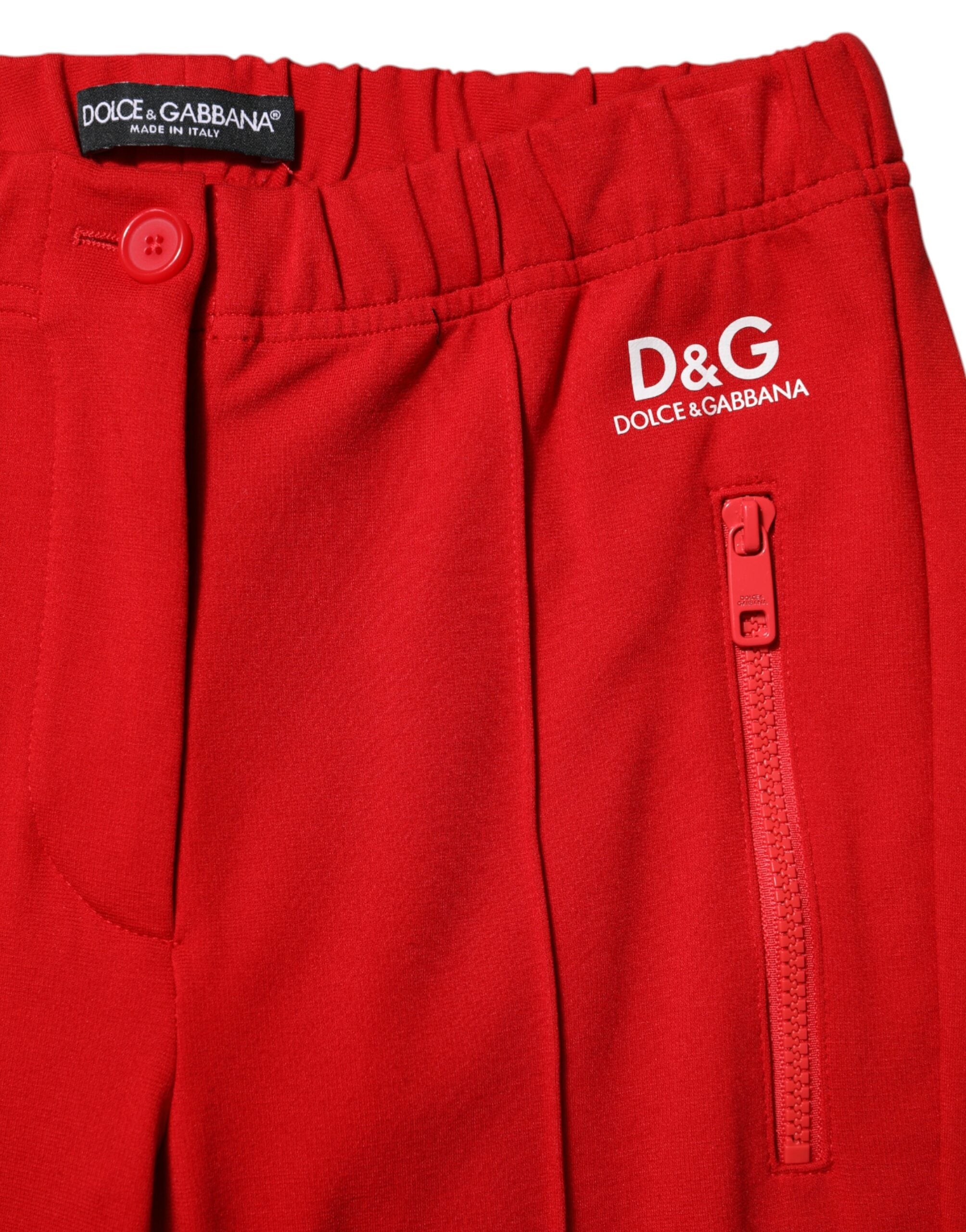 Dolce & Gabbana Rote Slim Fit-Hose mit mittlerer Taille-4