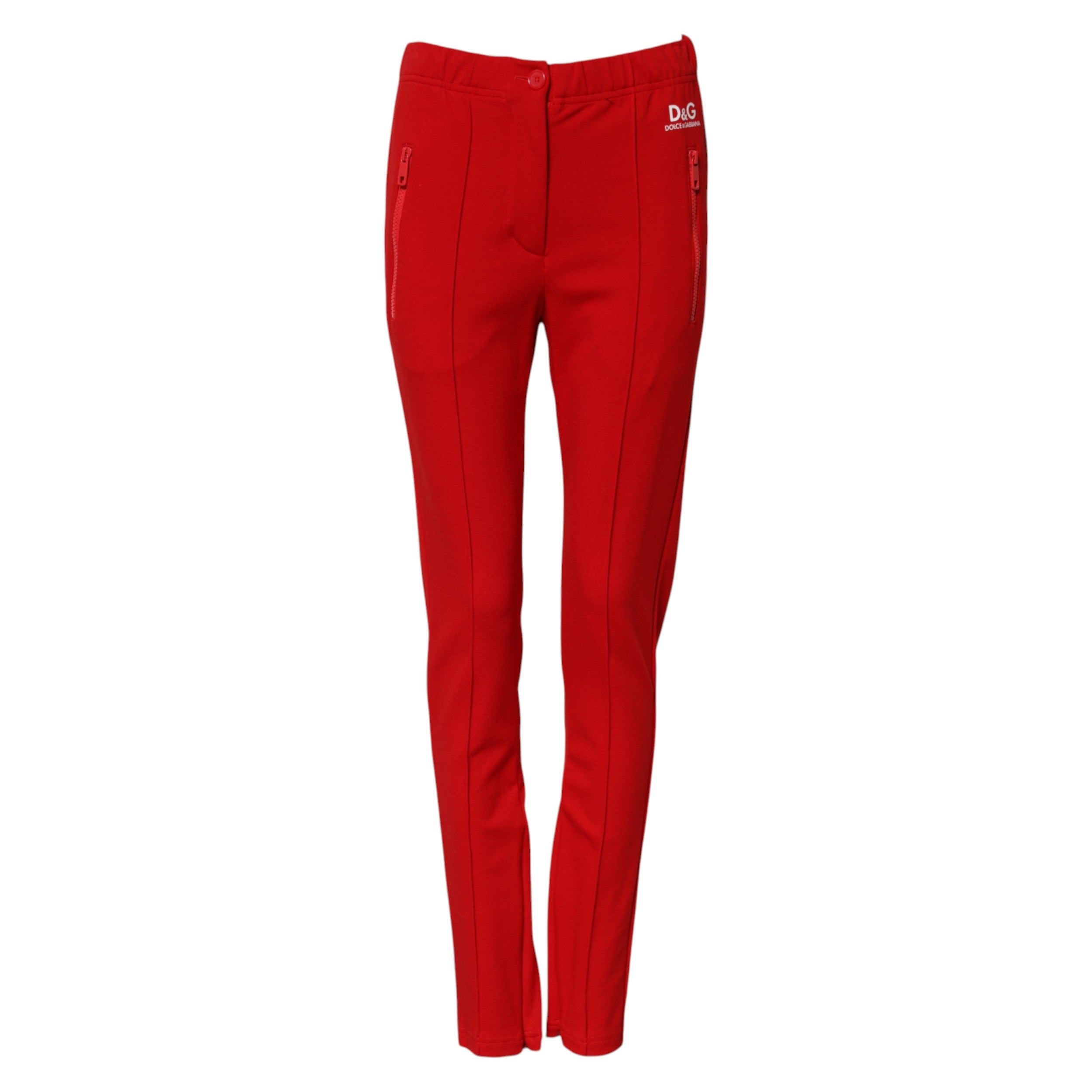 Dolce & Gabbana Rote Slim Fit-Hose mit mittlerer Taille-5