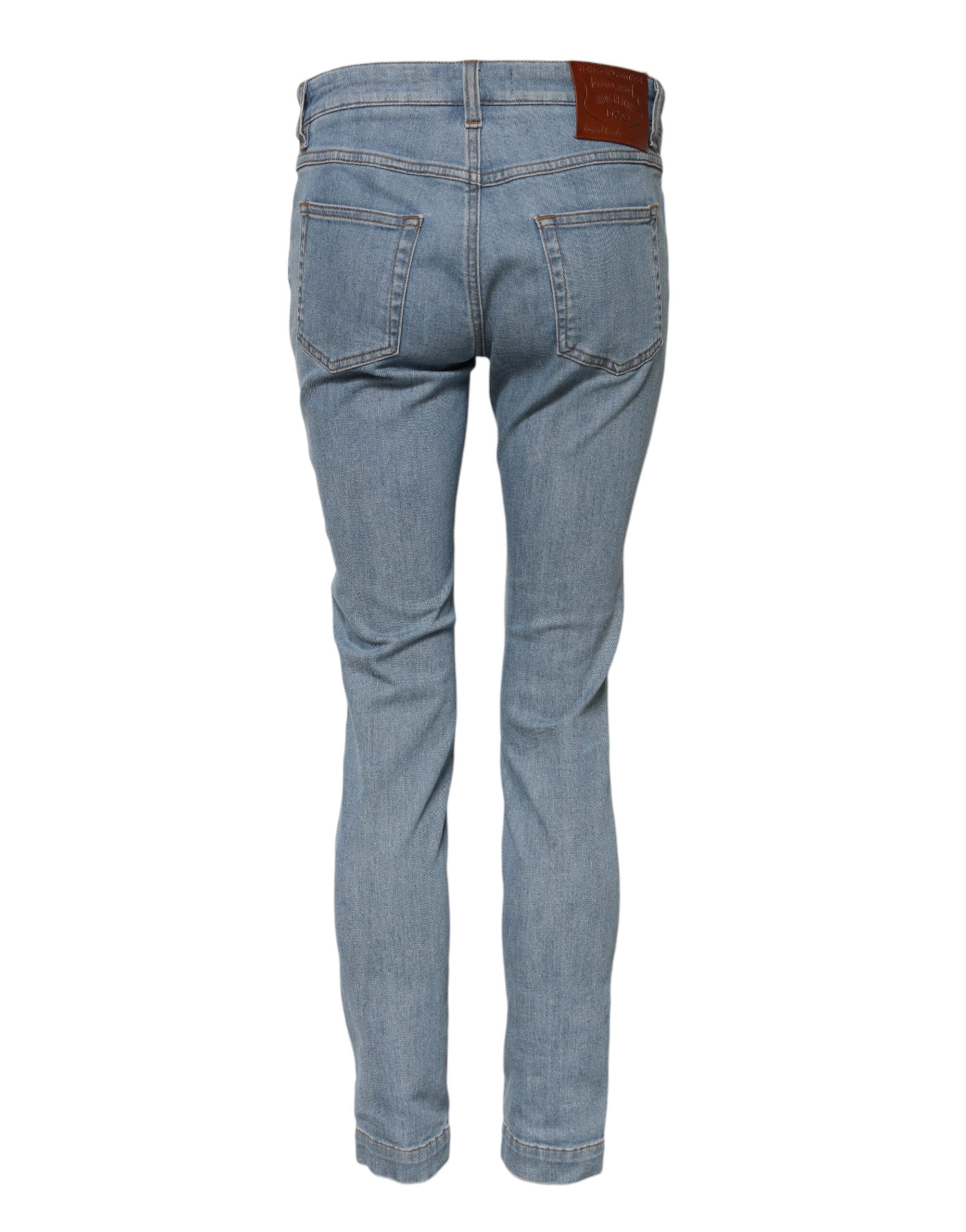 Dolce & Gabbana Blaue Baumwolle PRETTY MidWaist Skinny Denim Jeans-3