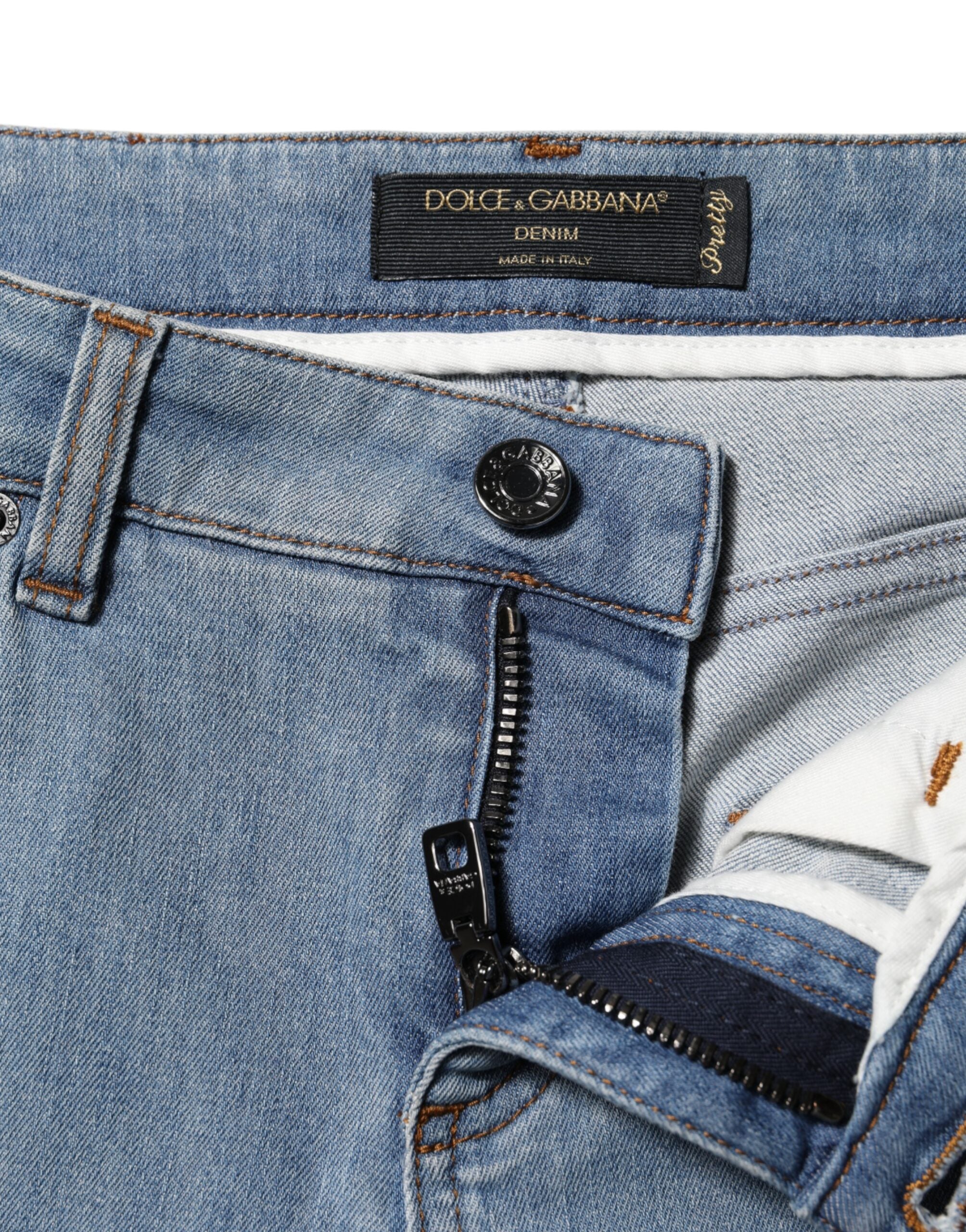 Dolce & Gabbana Blaue Baumwolle PRETTY MidWaist Skinny Denim Jeans-4
