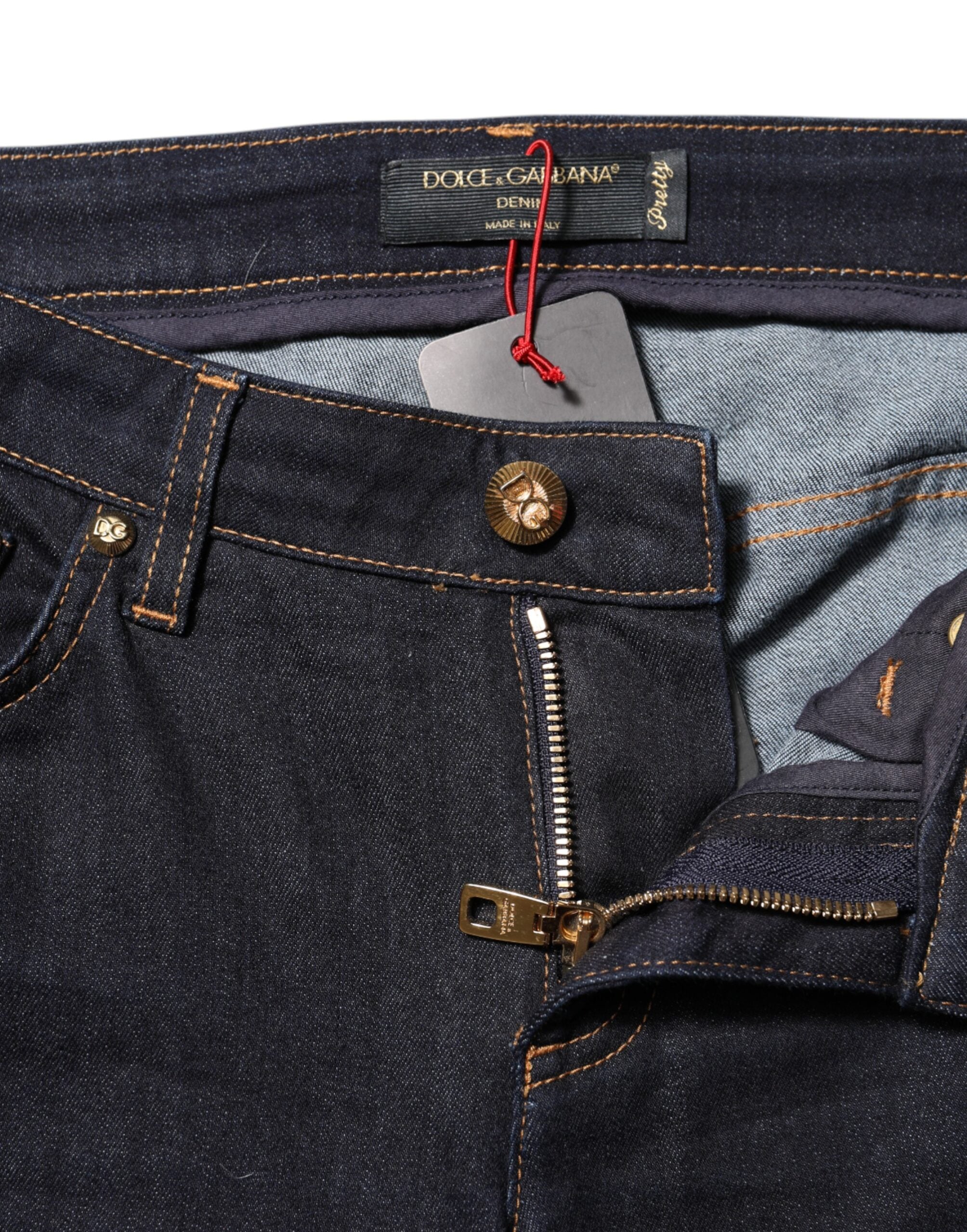Dolce & Gabbana Blaue Baumwolle PRETTY LowWaist Skinny Denim Jeans-4