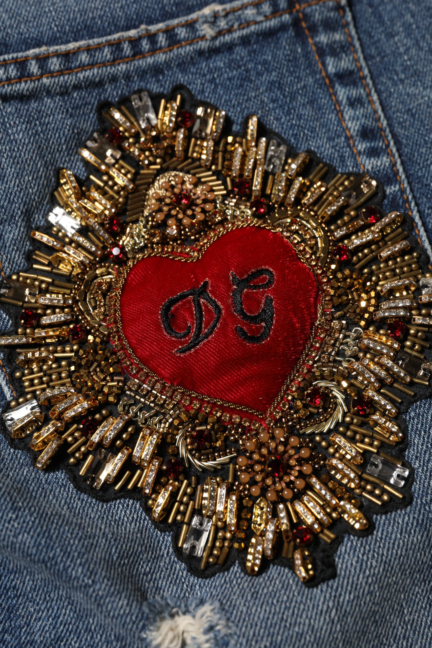 Dolce & Gabbana Blue Boyfriend Jeans in ripped denim -5