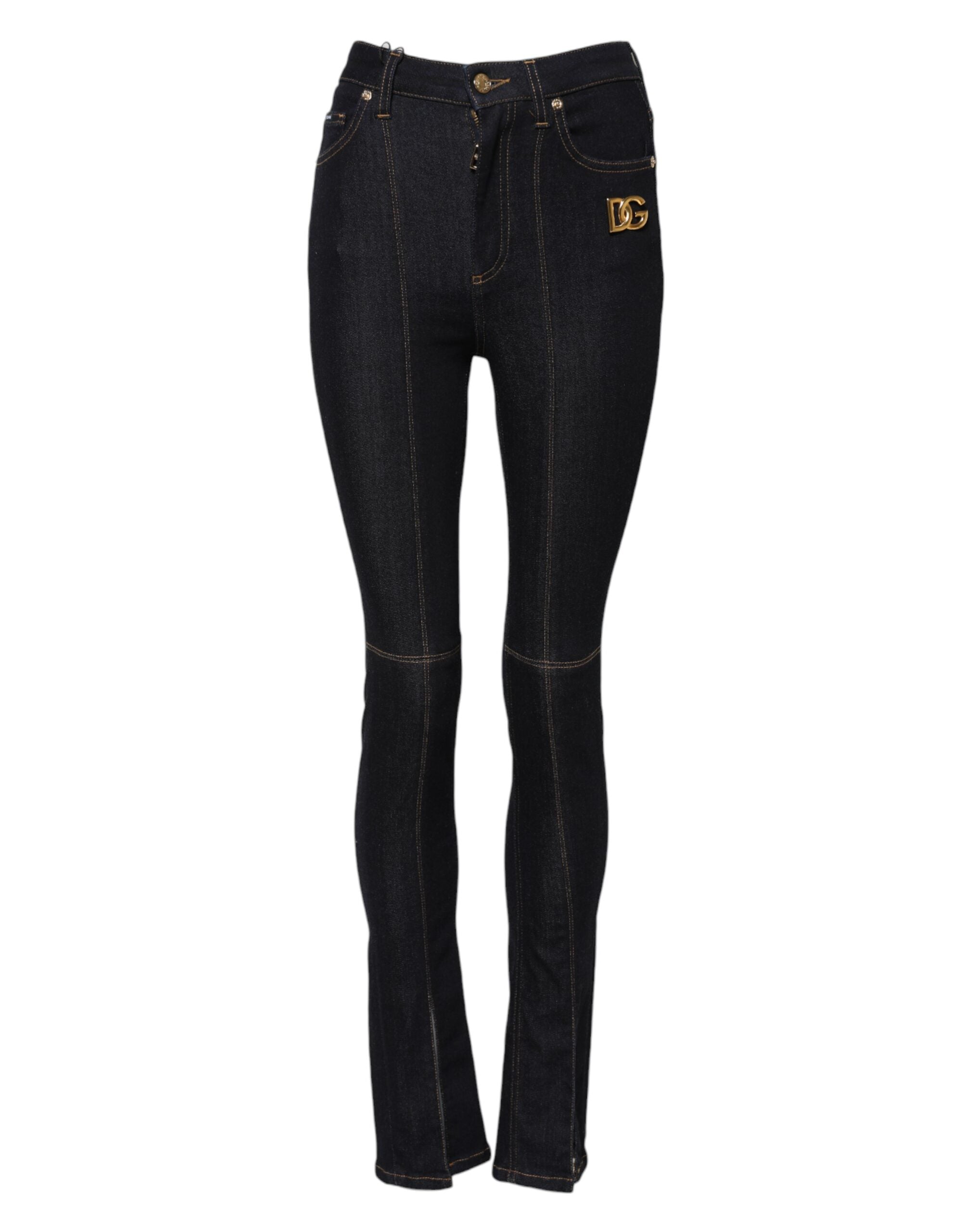 Dolce & Gabbana Blue Cotton Skinny Denim High Waisted Jeans -2