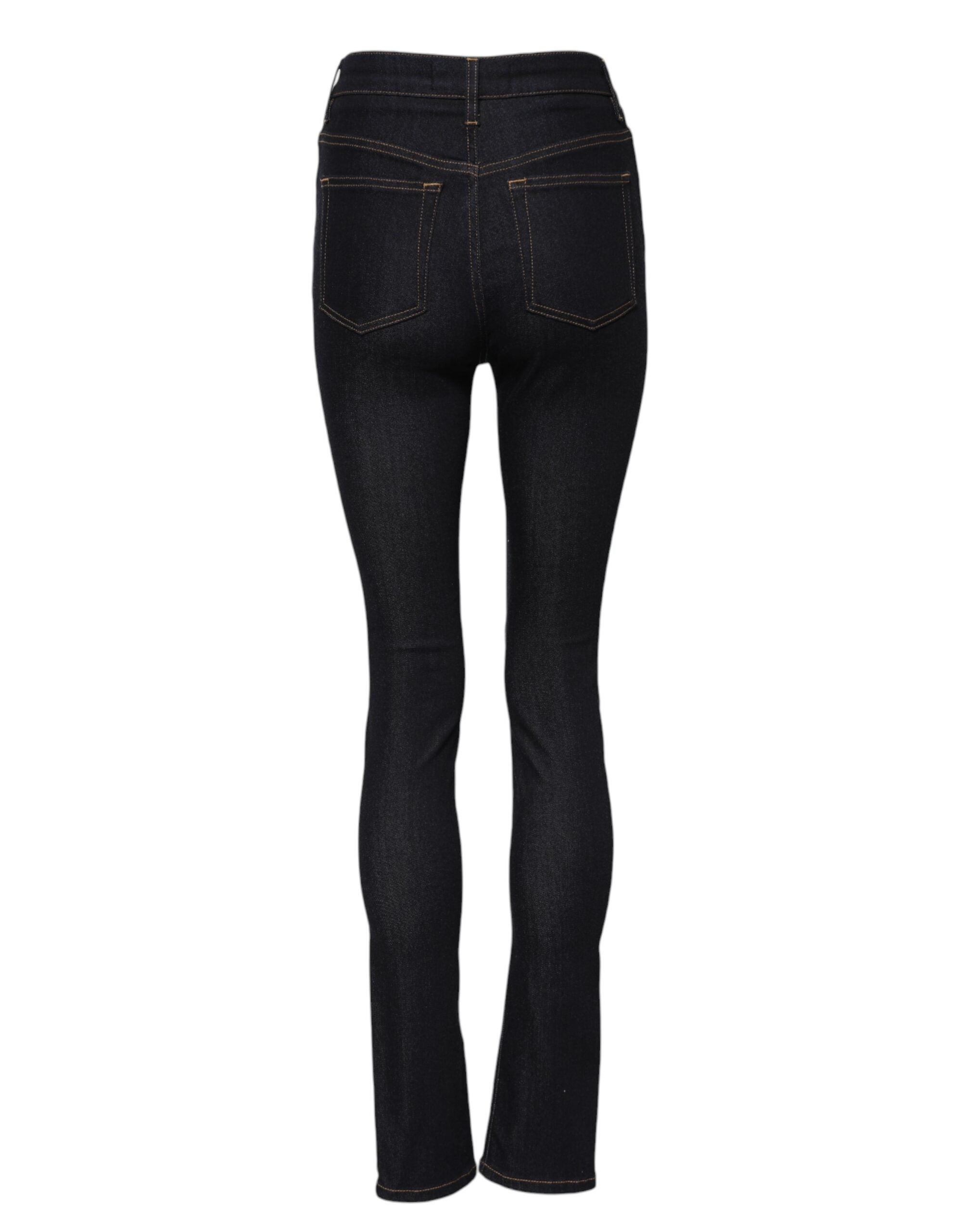 Dolce & Gabbana Blue Cotton Skinny Denim High Waisted Jeans -3