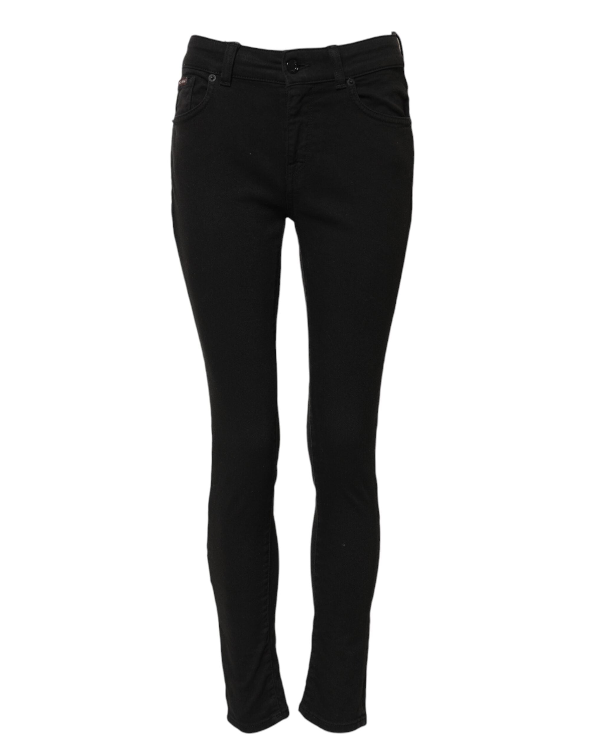 Dolce & Gabbana Schwarze Skinny Denim-Jeans aus Baumwolle mit mittlerer Taille-2