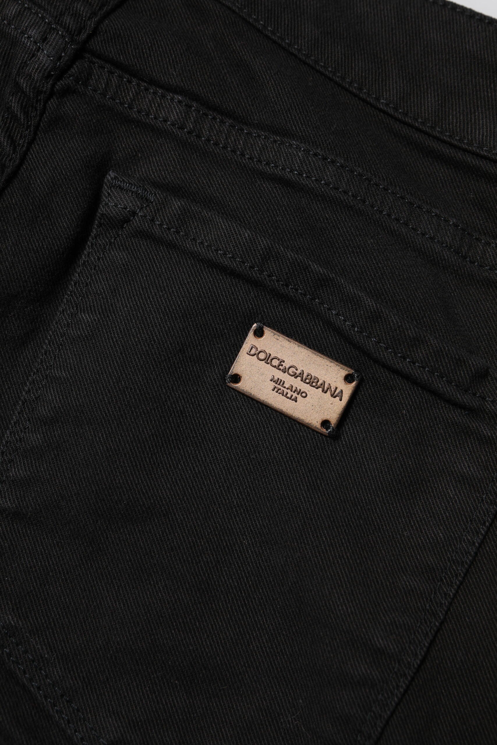 Dolce & Gabbana Schwarze Skinny Denim-Jeans aus Baumwolle mit mittlerer Taille-5