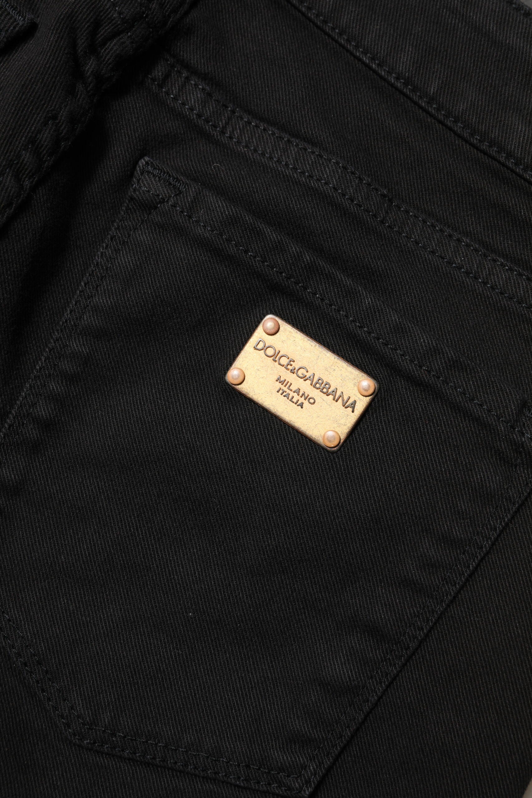 Dolce & Gabbana Schwarze Skinny Denim-Jeans aus Baumwolle mit mittlerer Taille-5