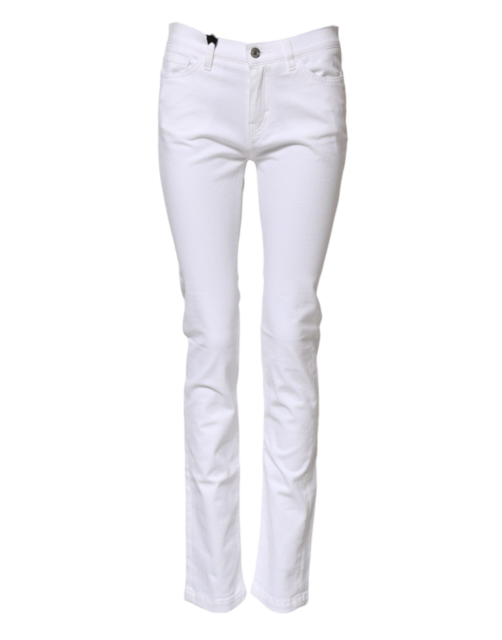 Dolce & Gabbana White GRACE Mid Waisted Skinny Denim Jeans -1