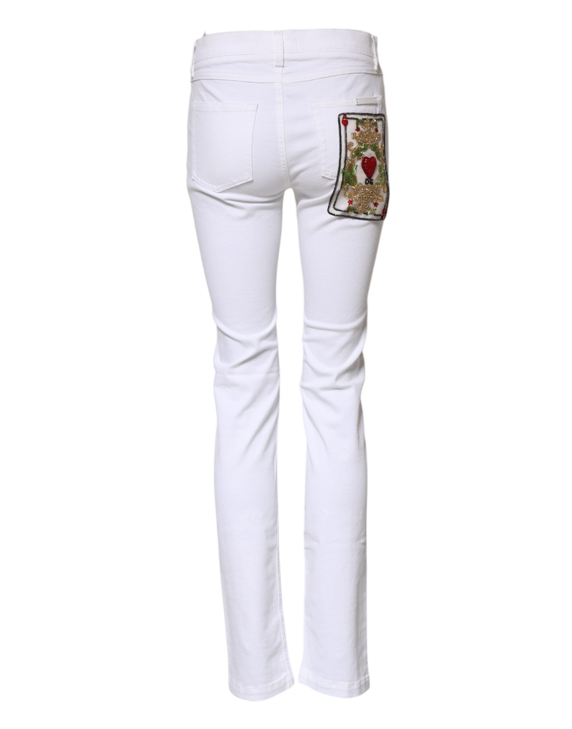 Dolce & Gabbana White GRACE Mid Waisted Skinny Denim Jeans -3