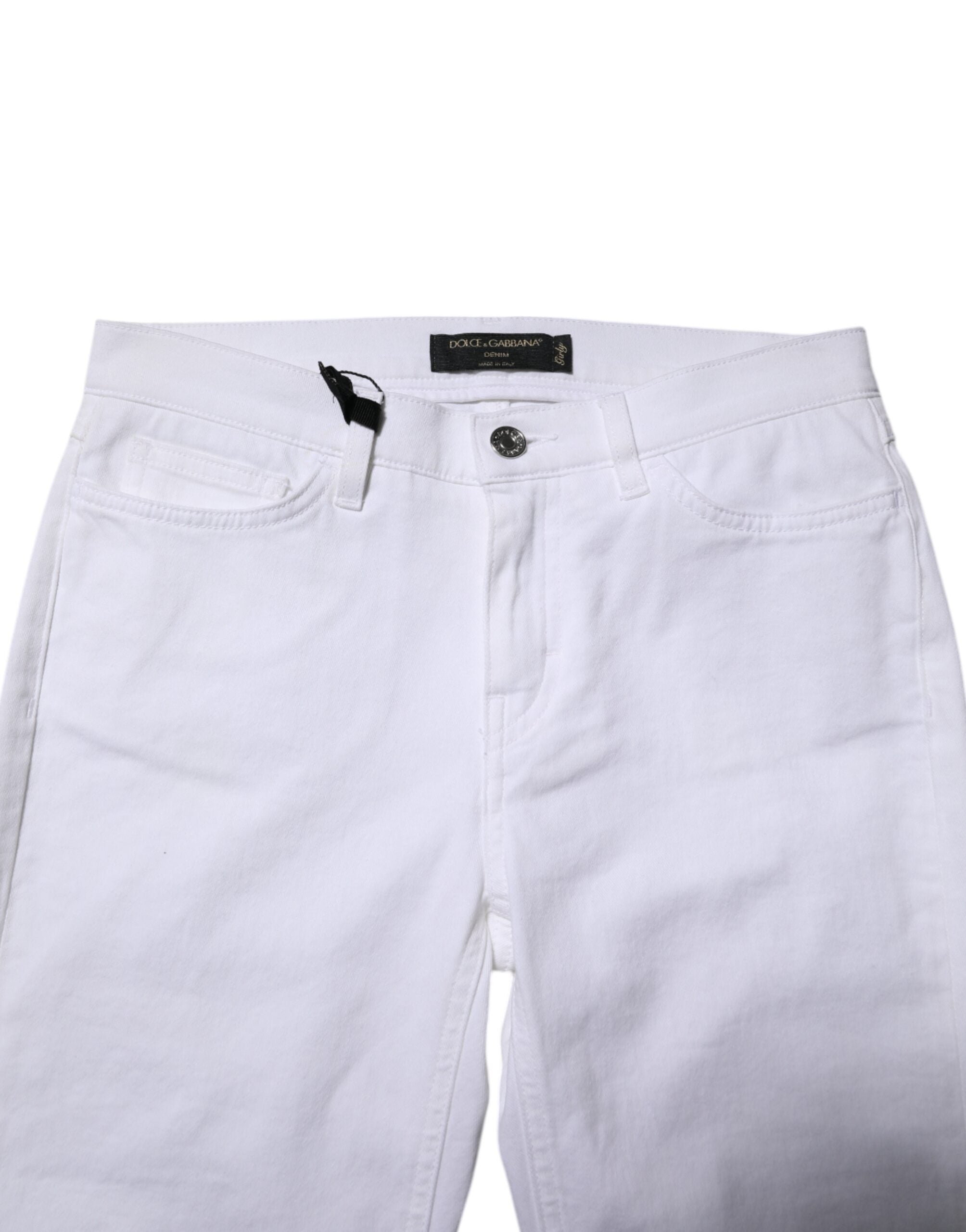 Dolce & Gabbana White GRACE Mid Waisted Skinny Denim Jeans -4