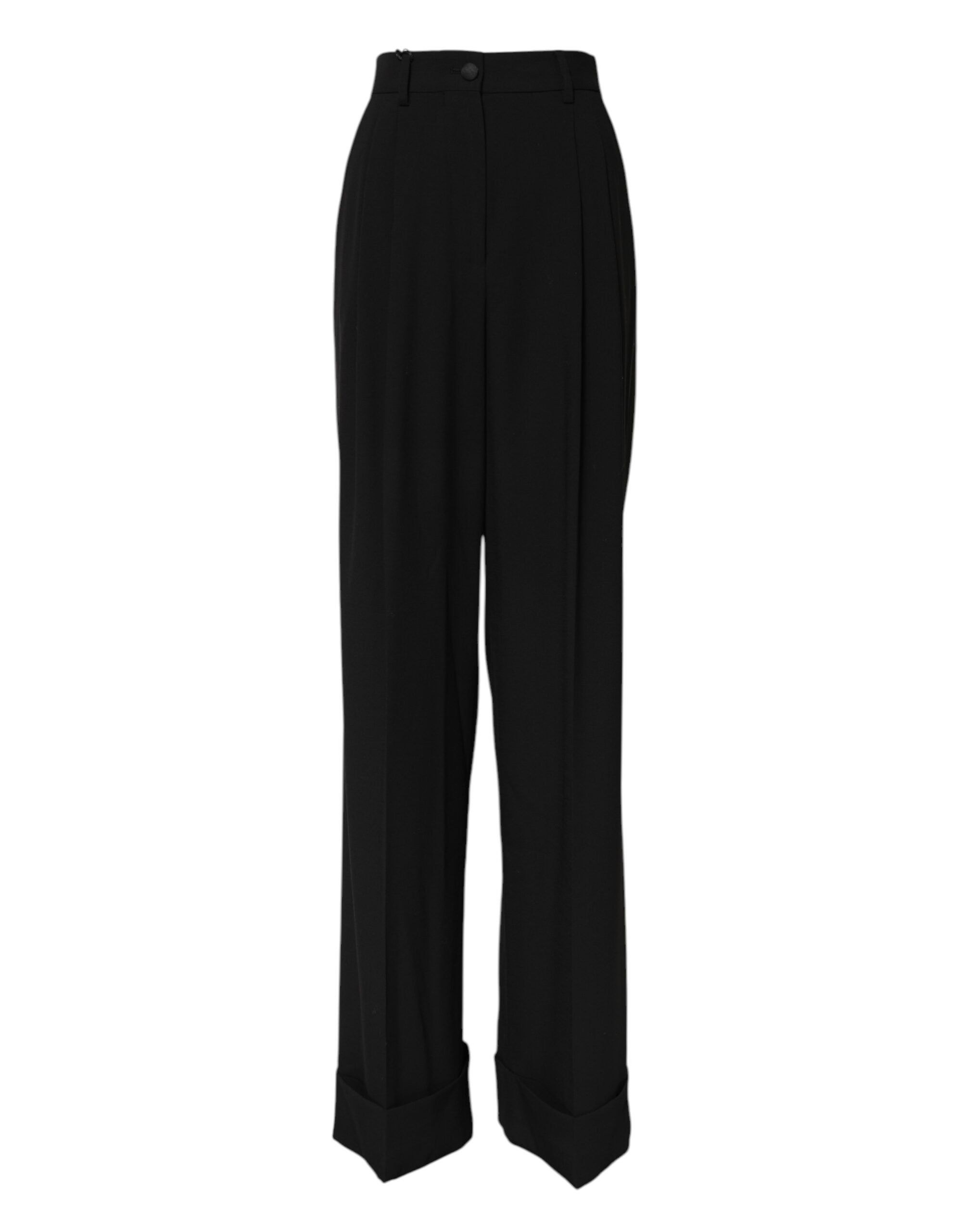 Dolce & Gabbana Black high-waisted formal trousers in wool -1