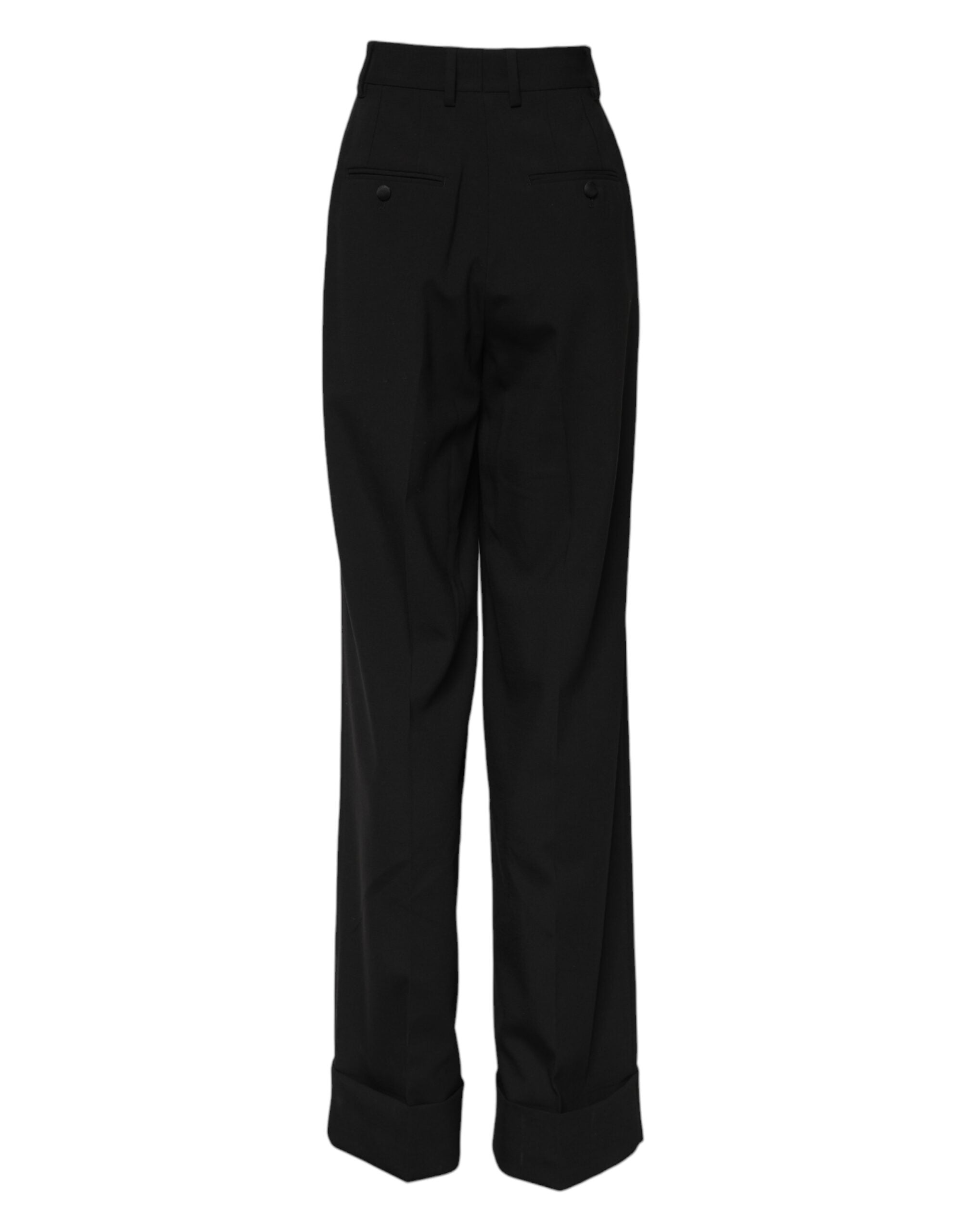 Dolce & Gabbana Black high-waisted formal trousers in wool -3