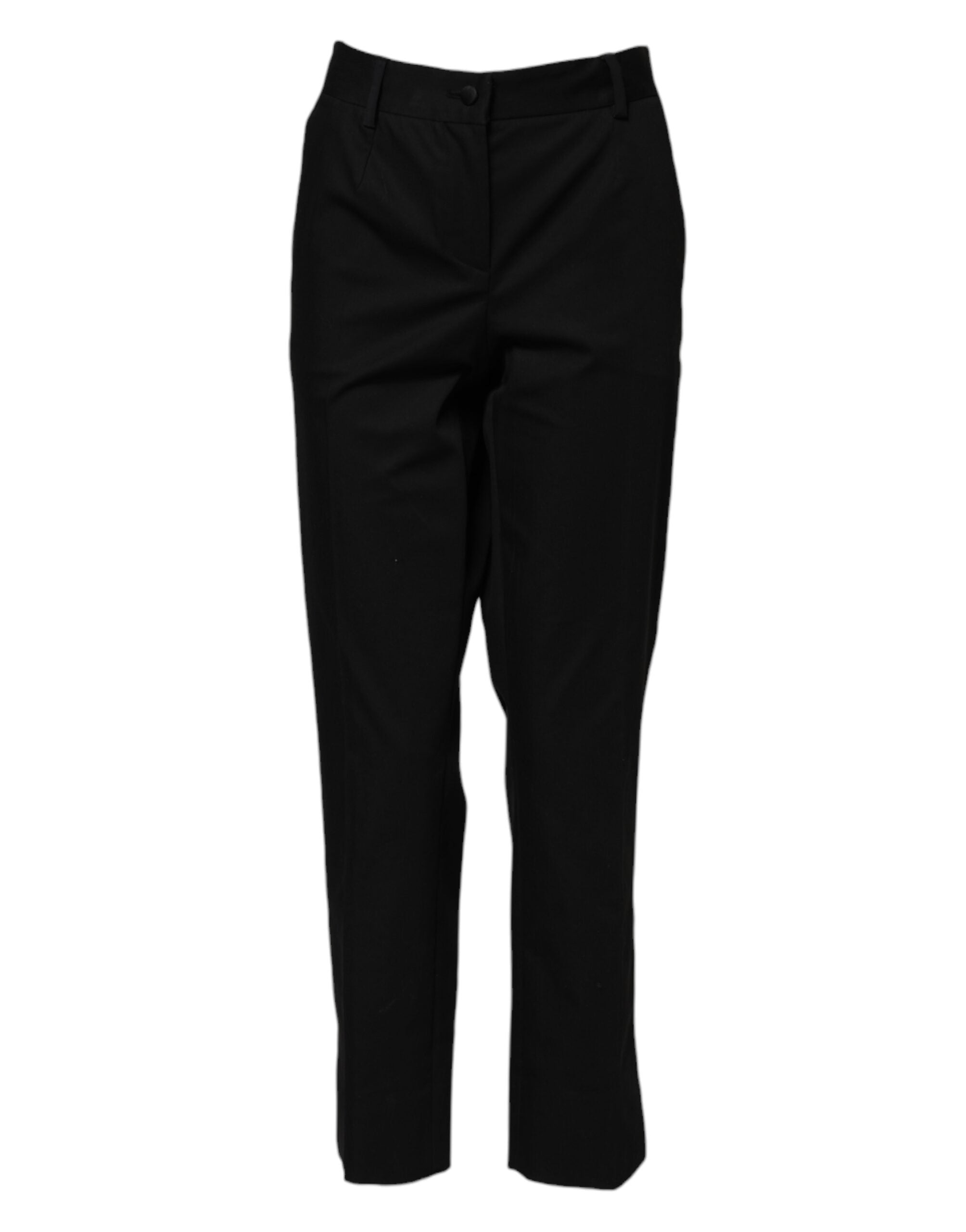 Dolce & Gabbana Black high-waisted formal trousers in cotton 