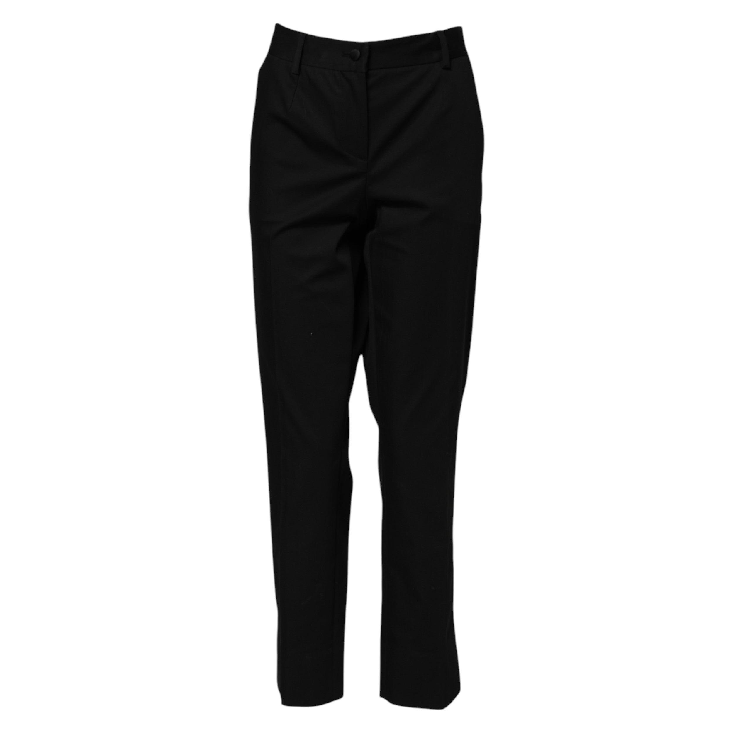 Dolce & Gabbana Black high-waisted formal trousers in cotton -5