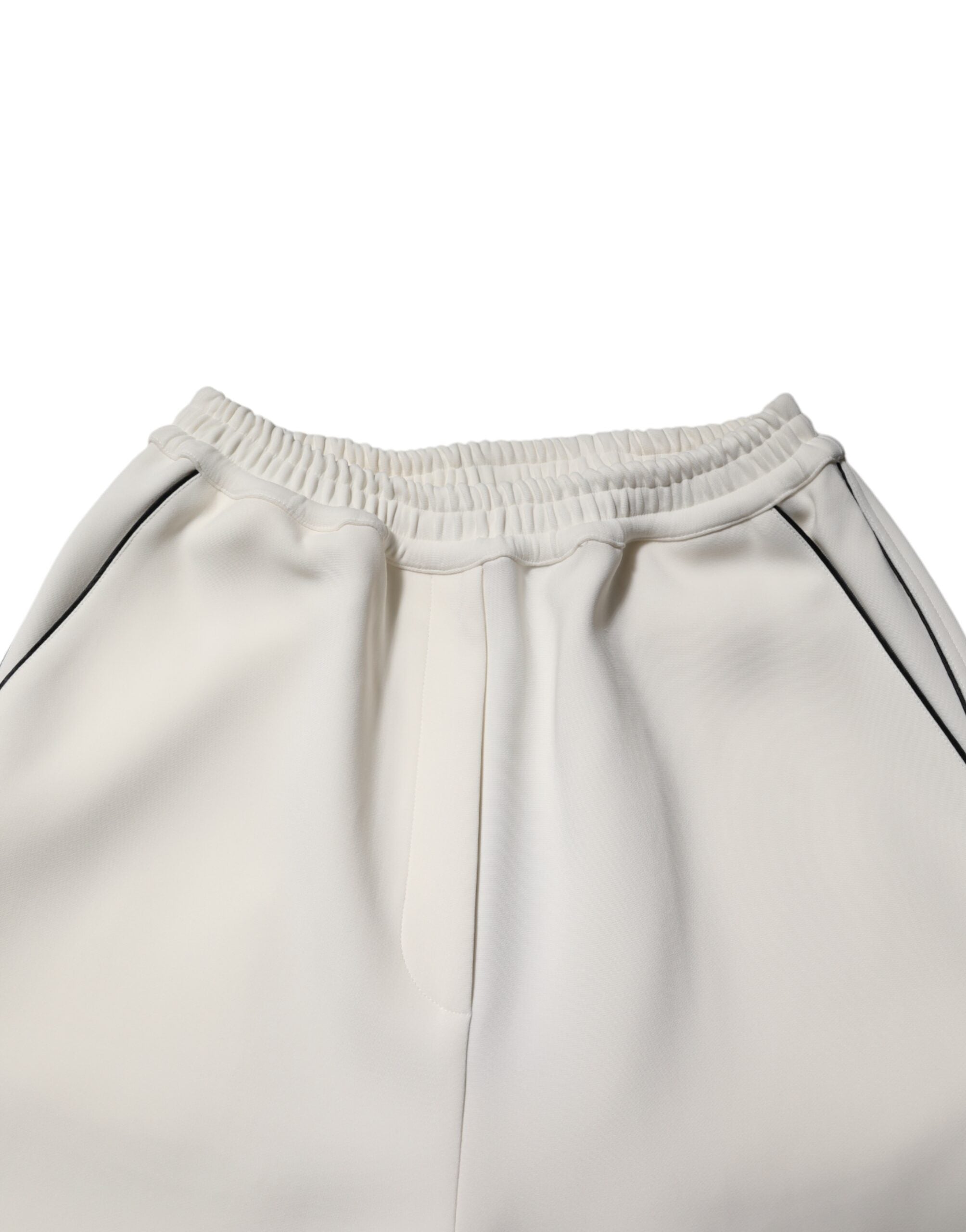 Dolce & Gabbana White viscose wide-leg pull-on trousers -4
