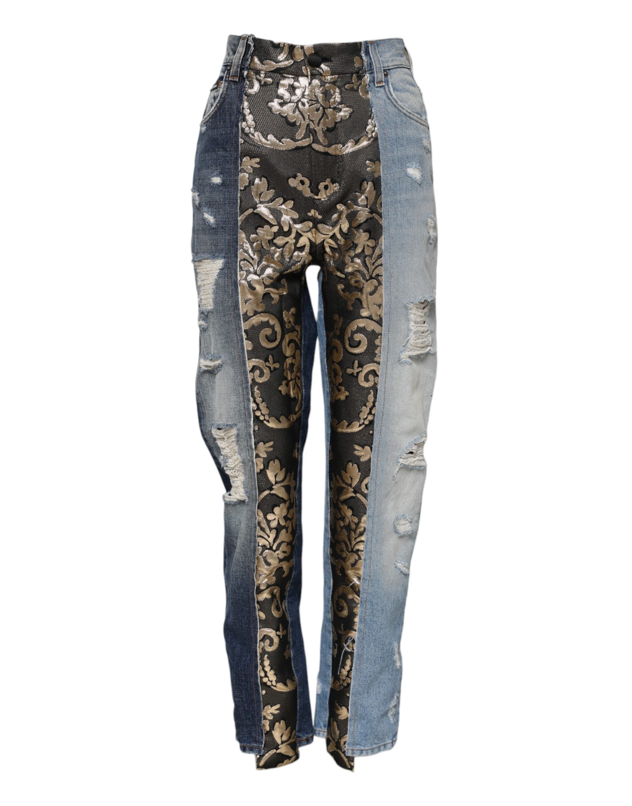 Vaqueros tapered multicolores de Dolce & Gabbana con patchwork -1