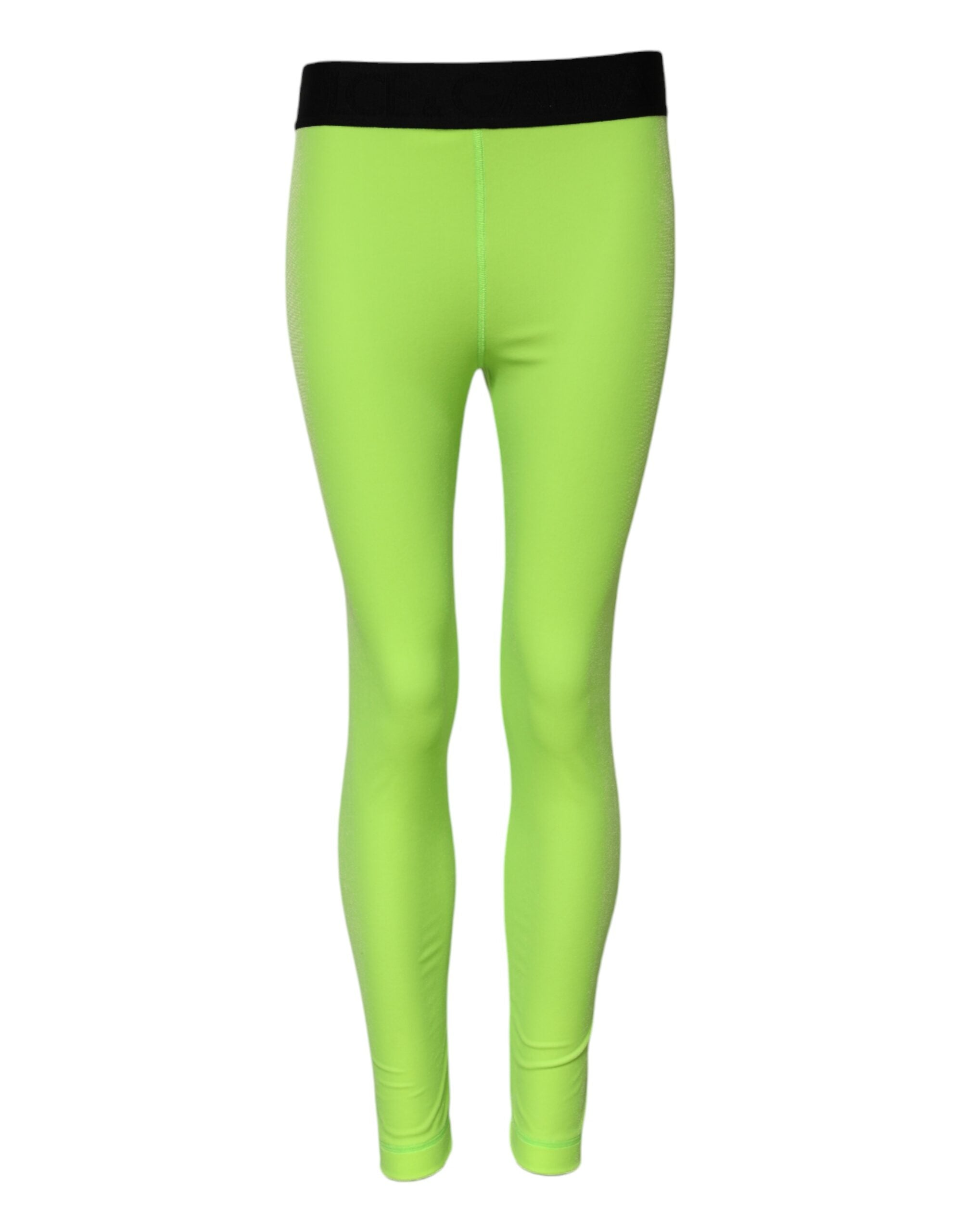 Dolce & Gabbana Grüne Nylon Slim Fit Leggings Hose-1