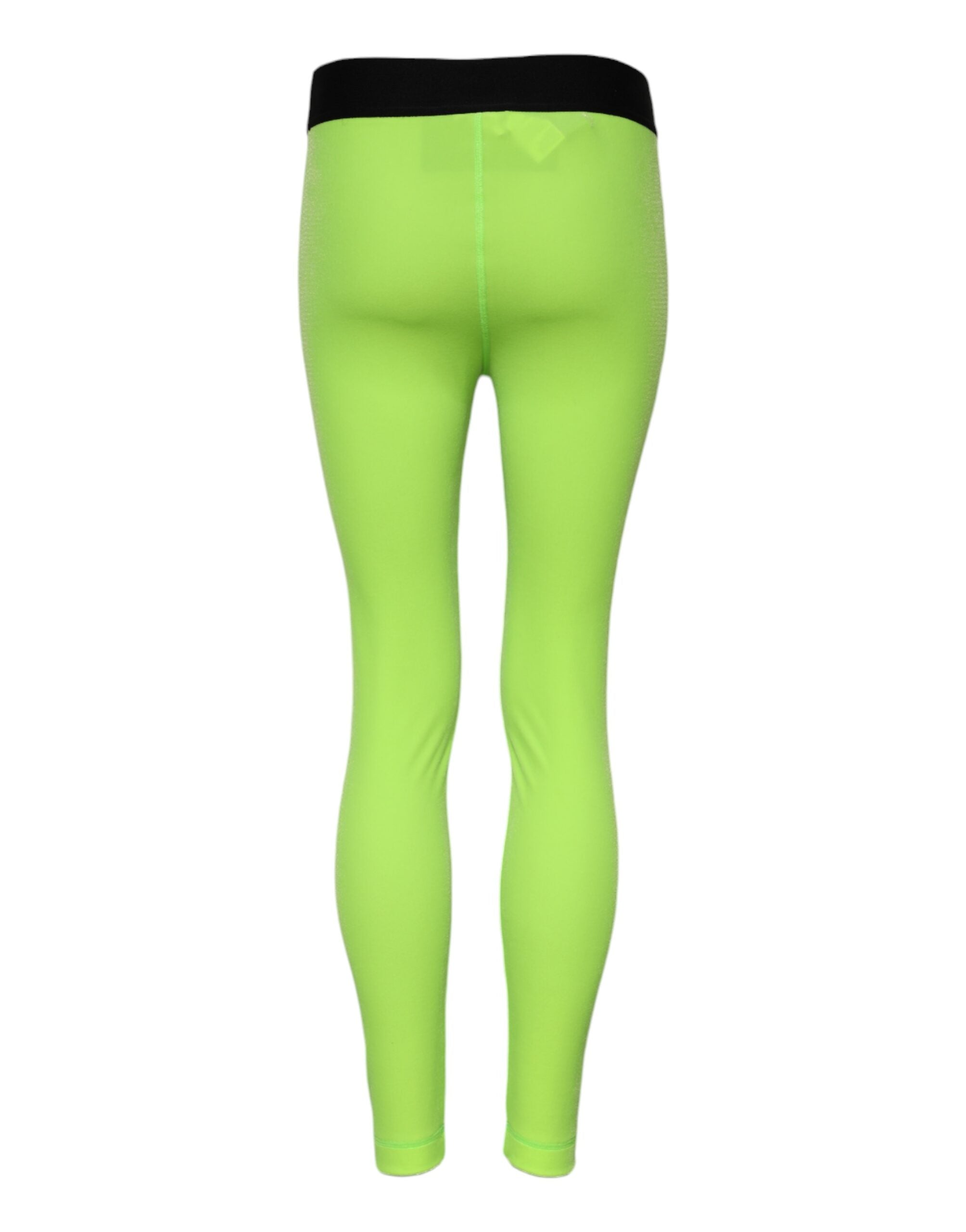 Dolce & Gabbana Grüne Nylon Slim Fit Leggings Hose-3