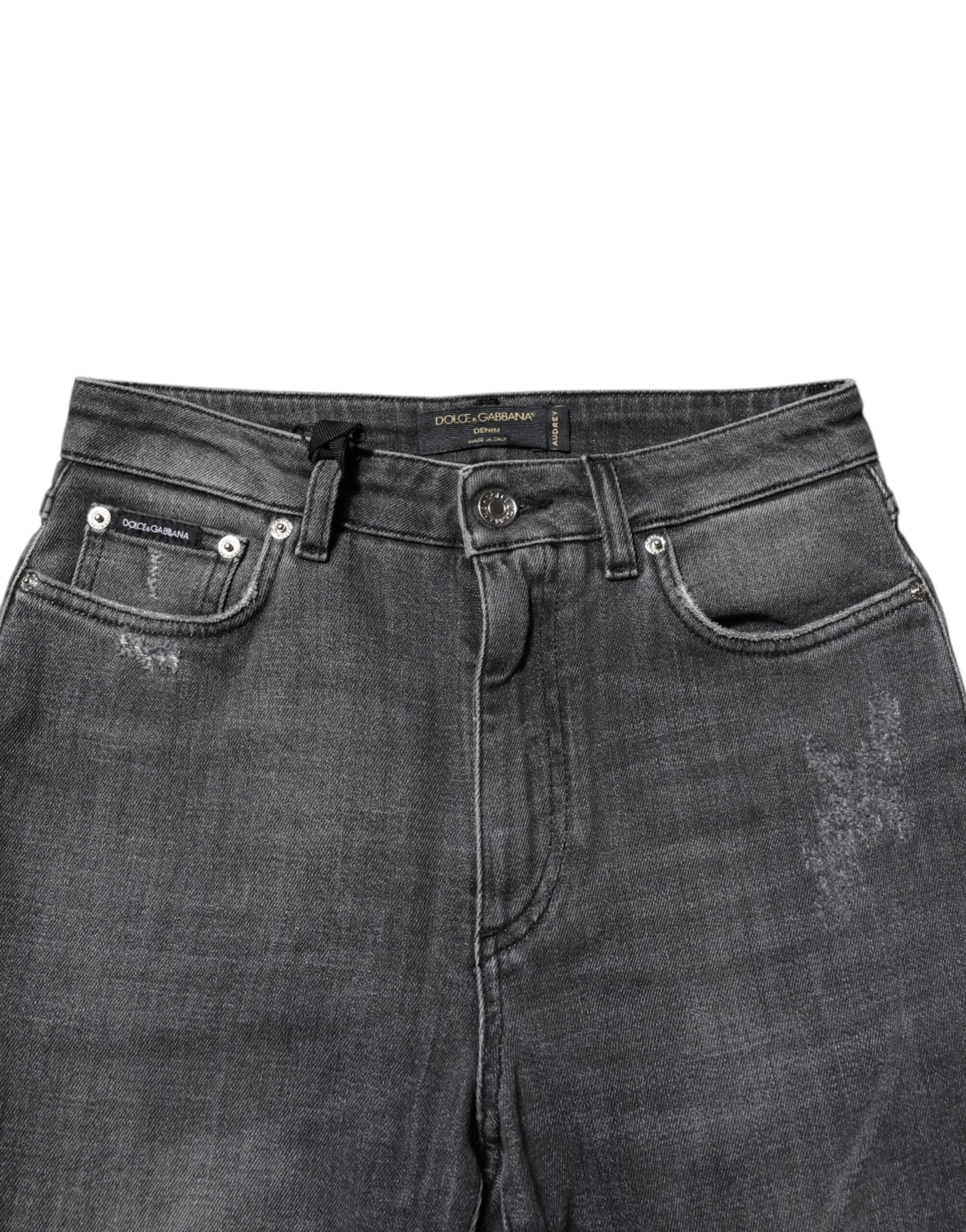 Dolce & Gabbana Dark Grey AUDREY Cotton Skinny Jeans in Denim -4