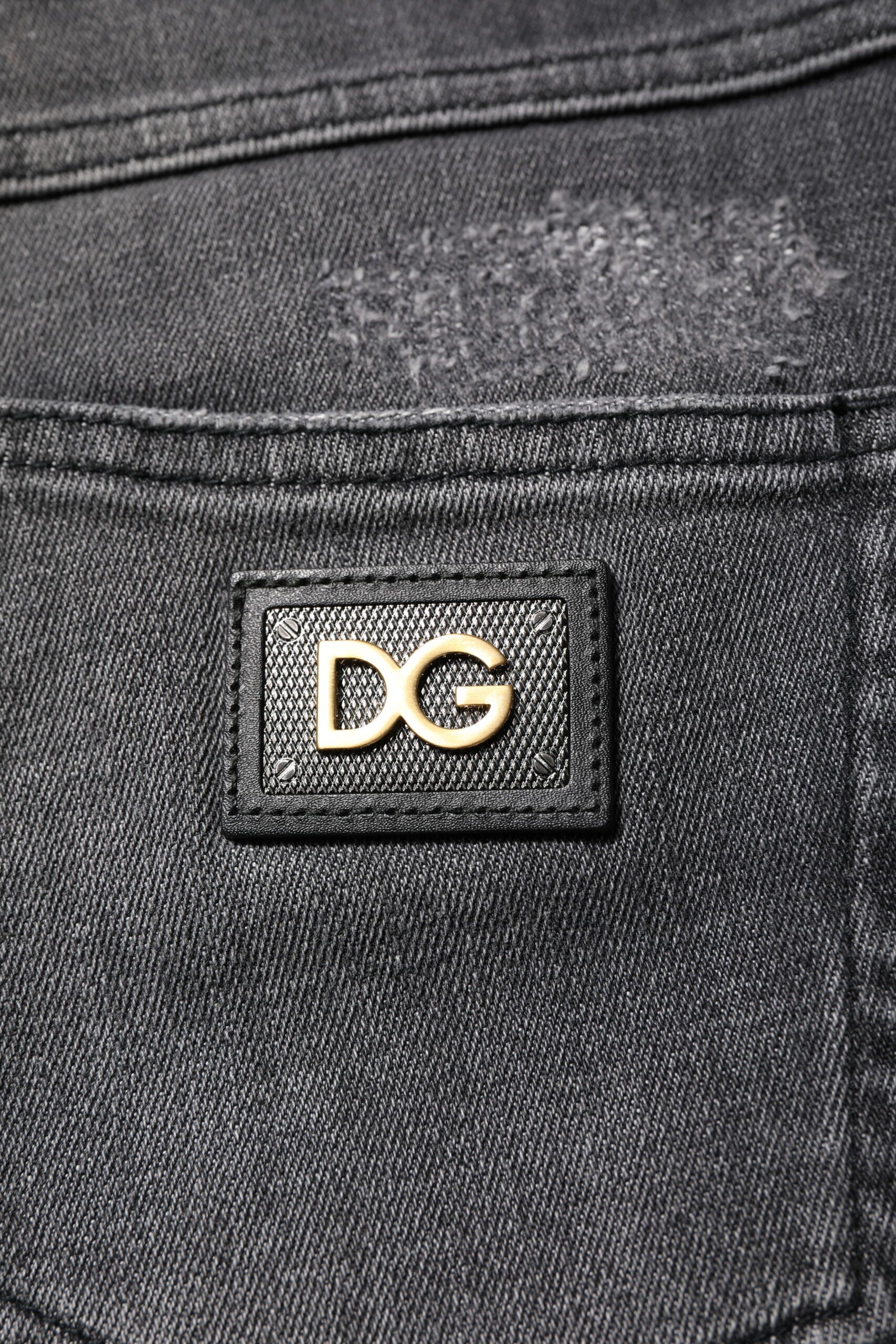 Dolce & Gabbana Dark Grey AUDREY Cotton Skinny Jeans in Denim -5