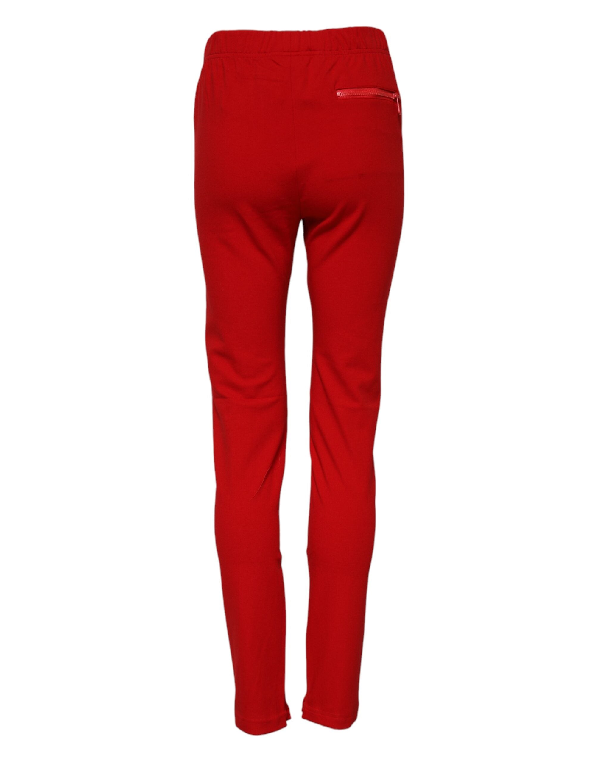 Dolce & Gabbana Rote Slim Fit-Hose mit mittlerer Taille-3