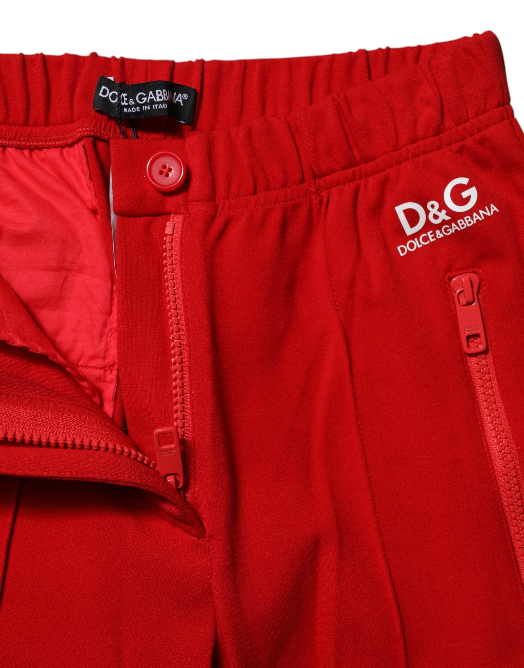 Dolce & Gabbana Rote Slim Fit-Hose mit mittlerer Taille-4