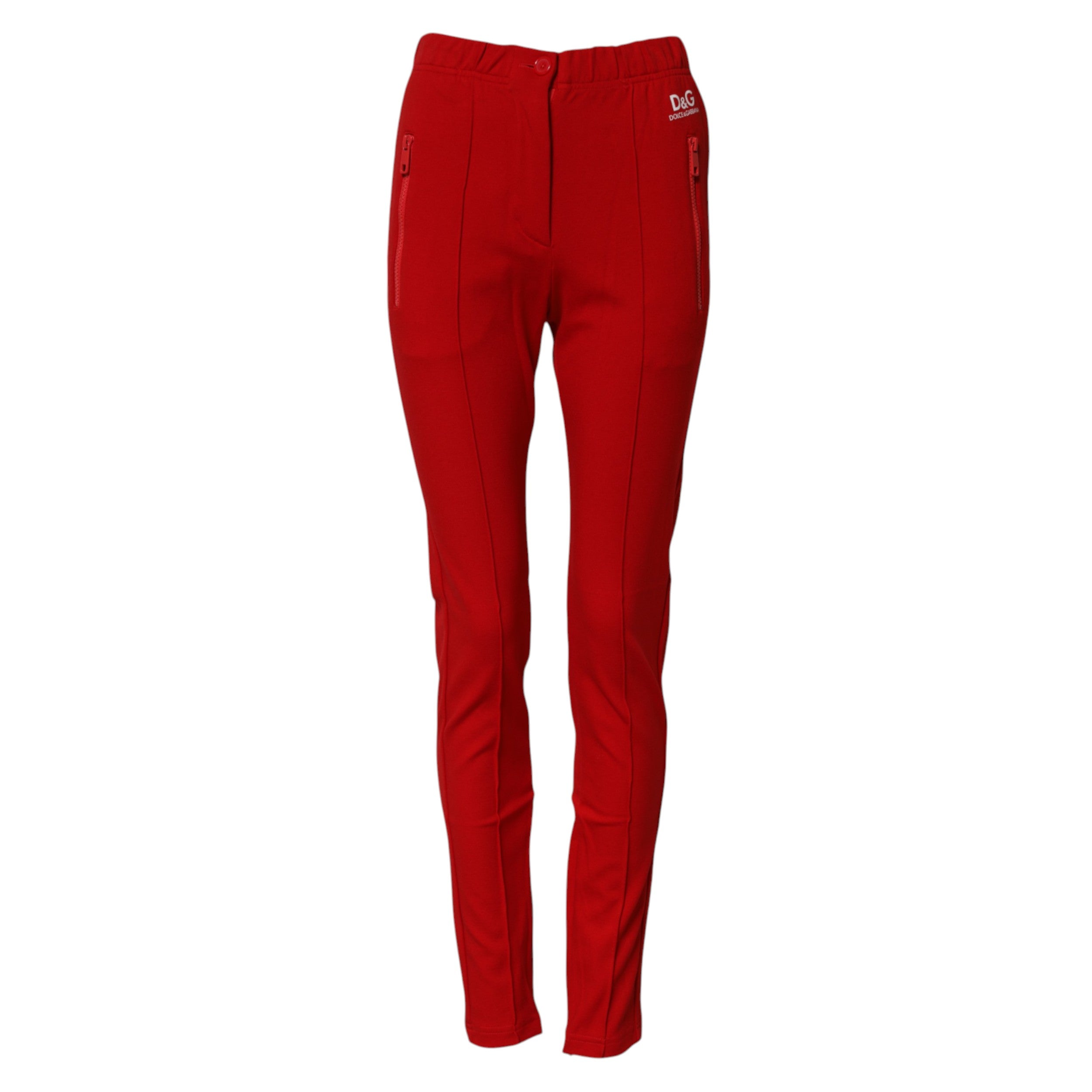 Dolce & Gabbana Rote Slim Fit-Hose mit mittlerer Taille-5