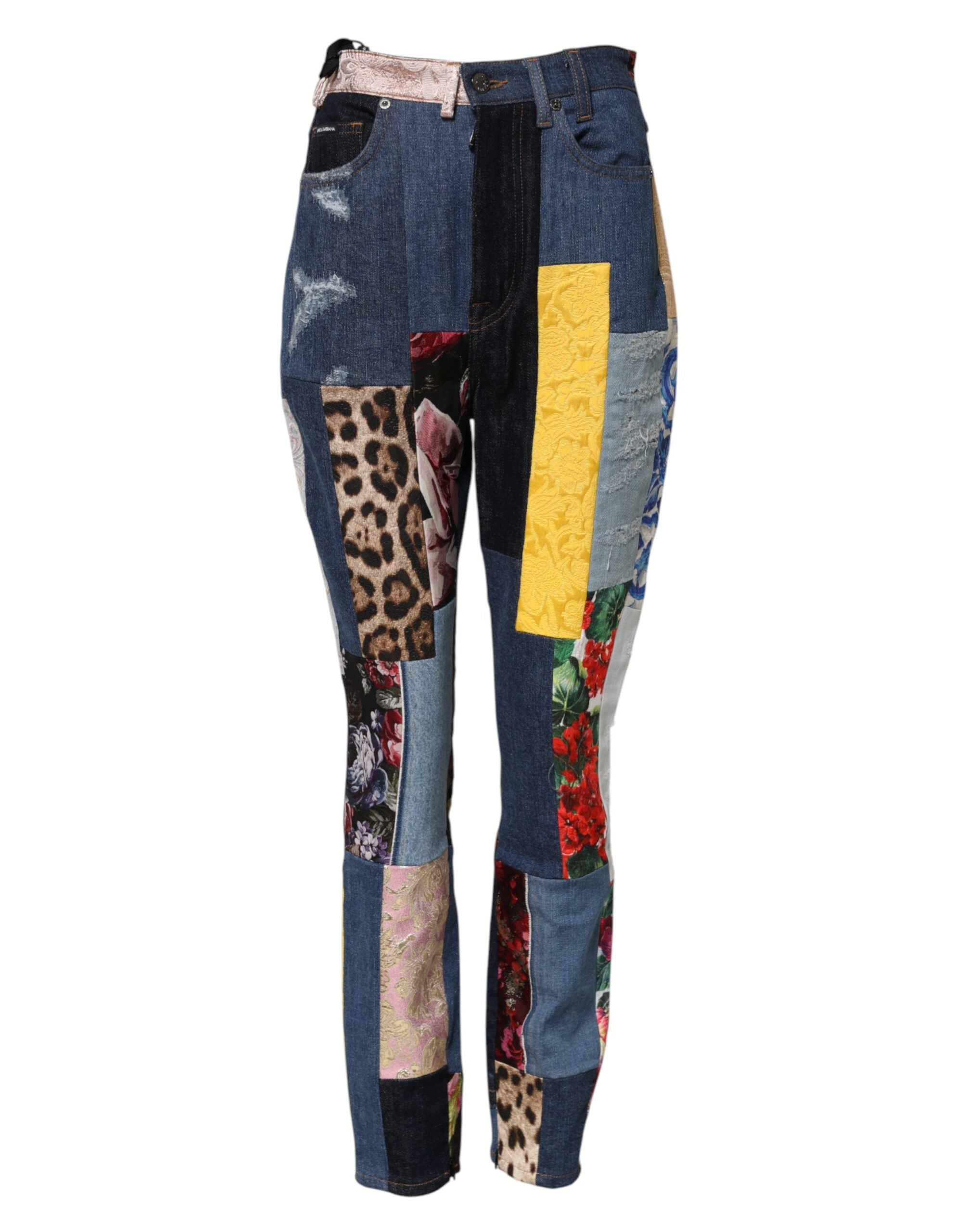 Dolce & Gabbana Multicolored Patchwork Skinny Jeans -1