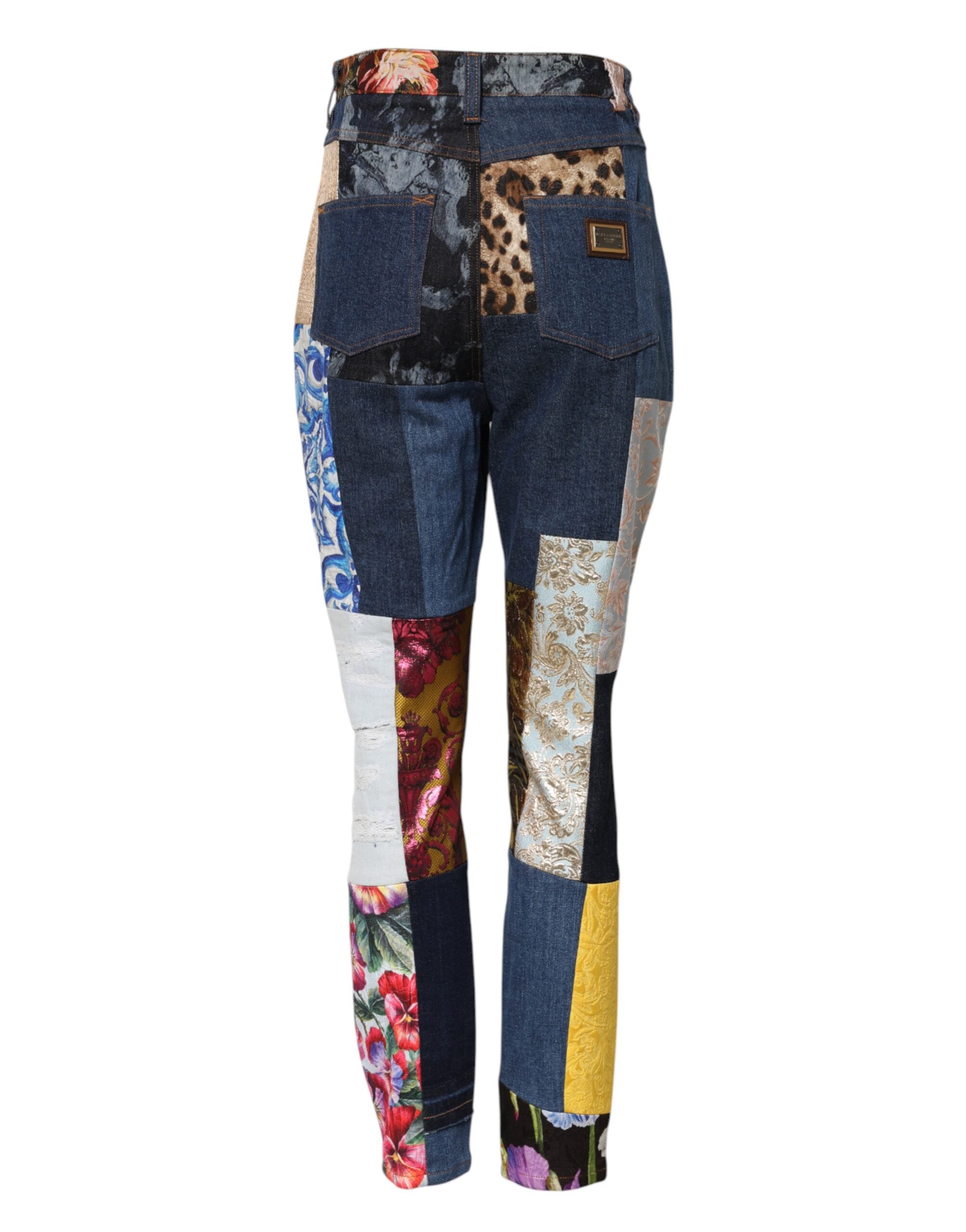 Dolce & Gabbana Multicolored Patchwork Skinny Jeans -3