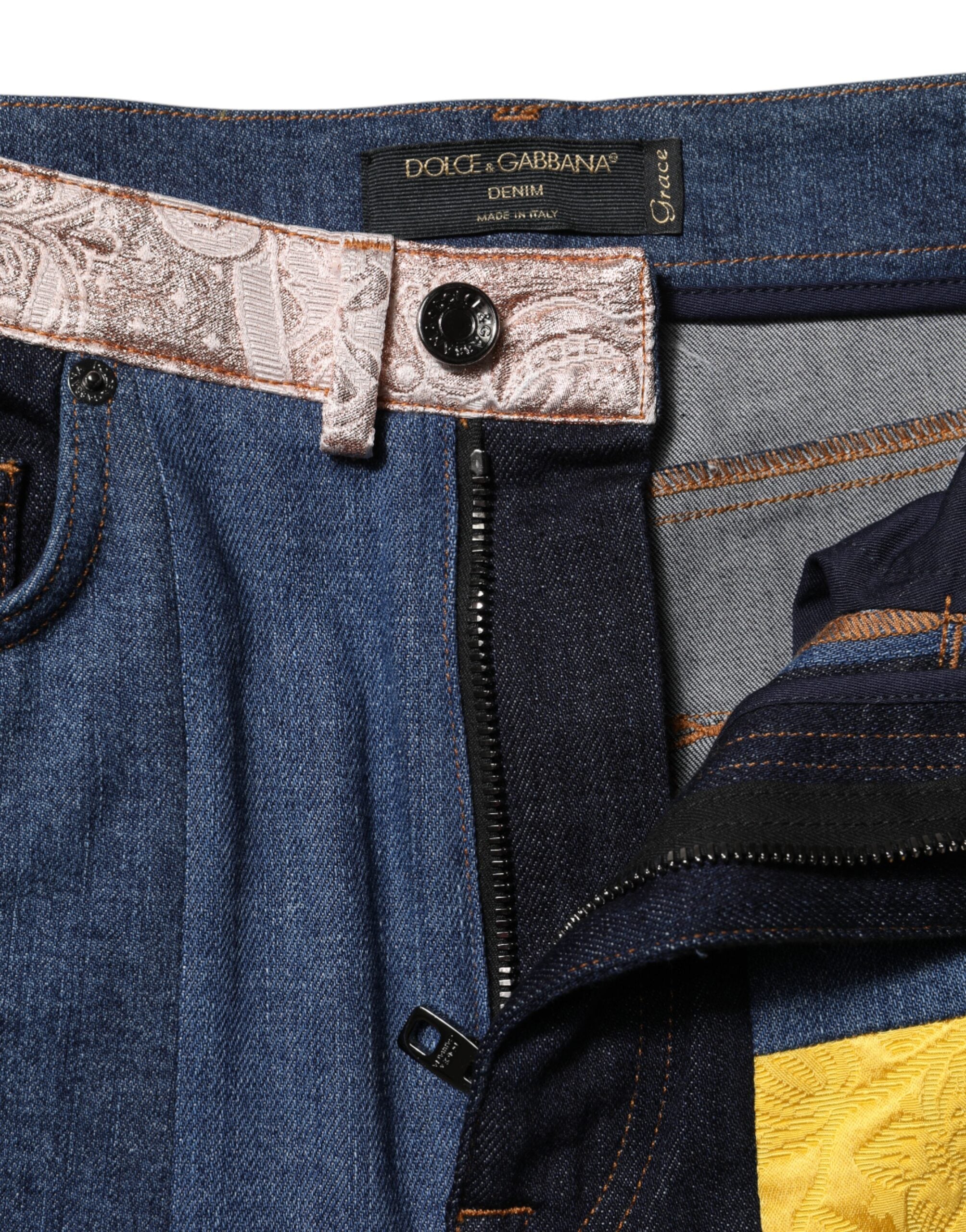 Dolce & Gabbana Multicolored Patchwork Skinny Jeans -4