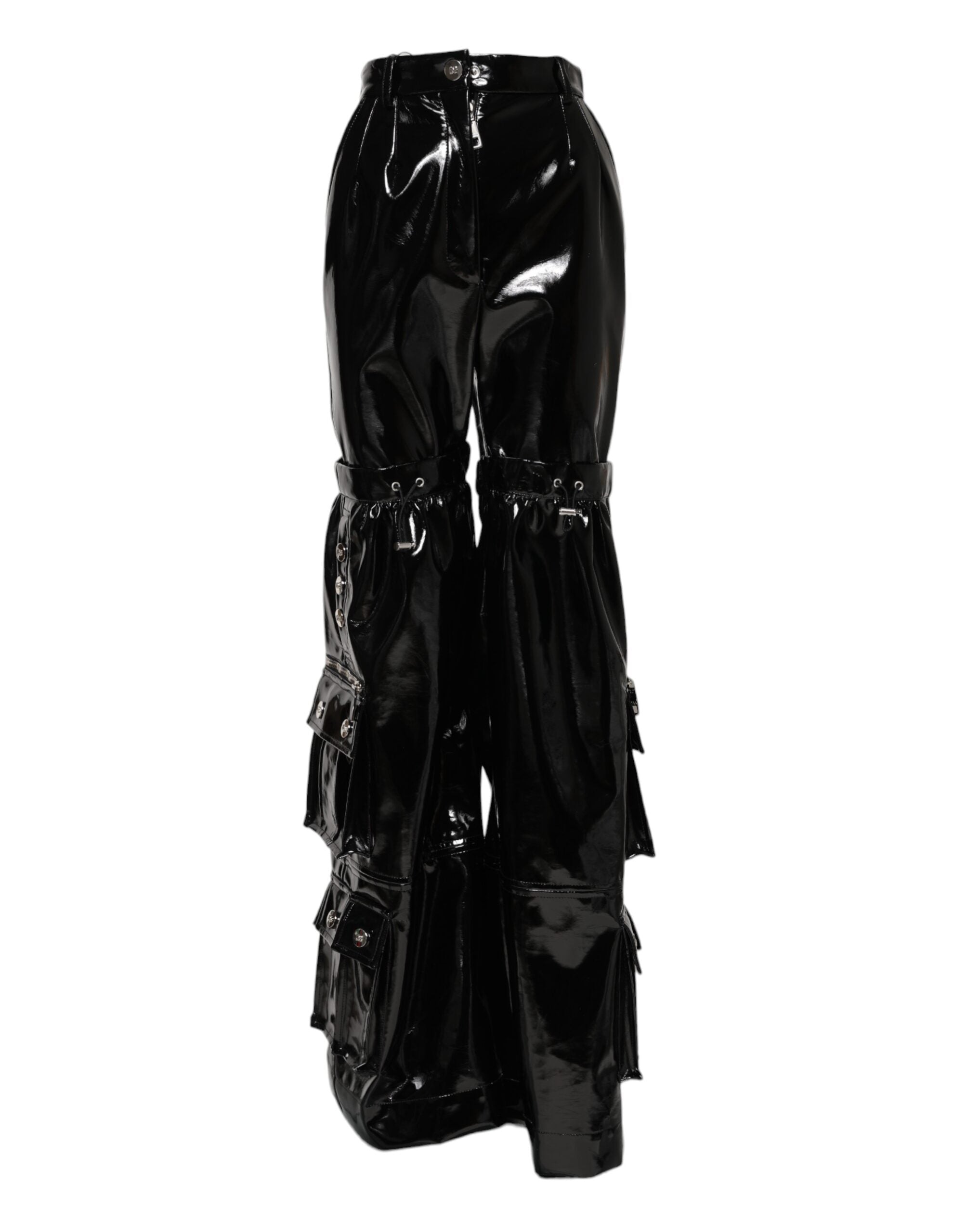 Dolce & Gabbana Black Cargo Bootcut High Waisted Trousers -1