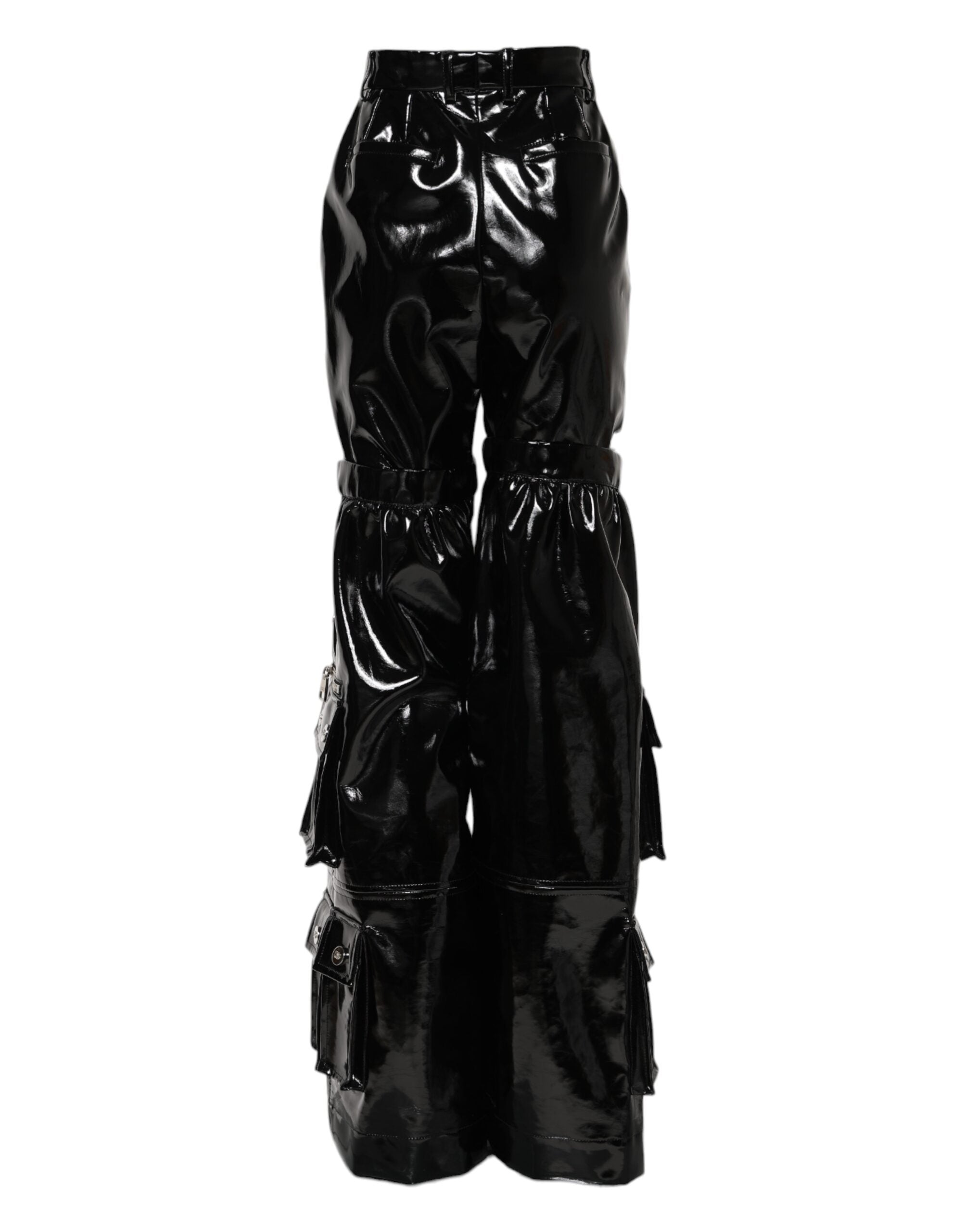 Dolce & Gabbana Black Cargo Bootcut High Waisted Trousers -3