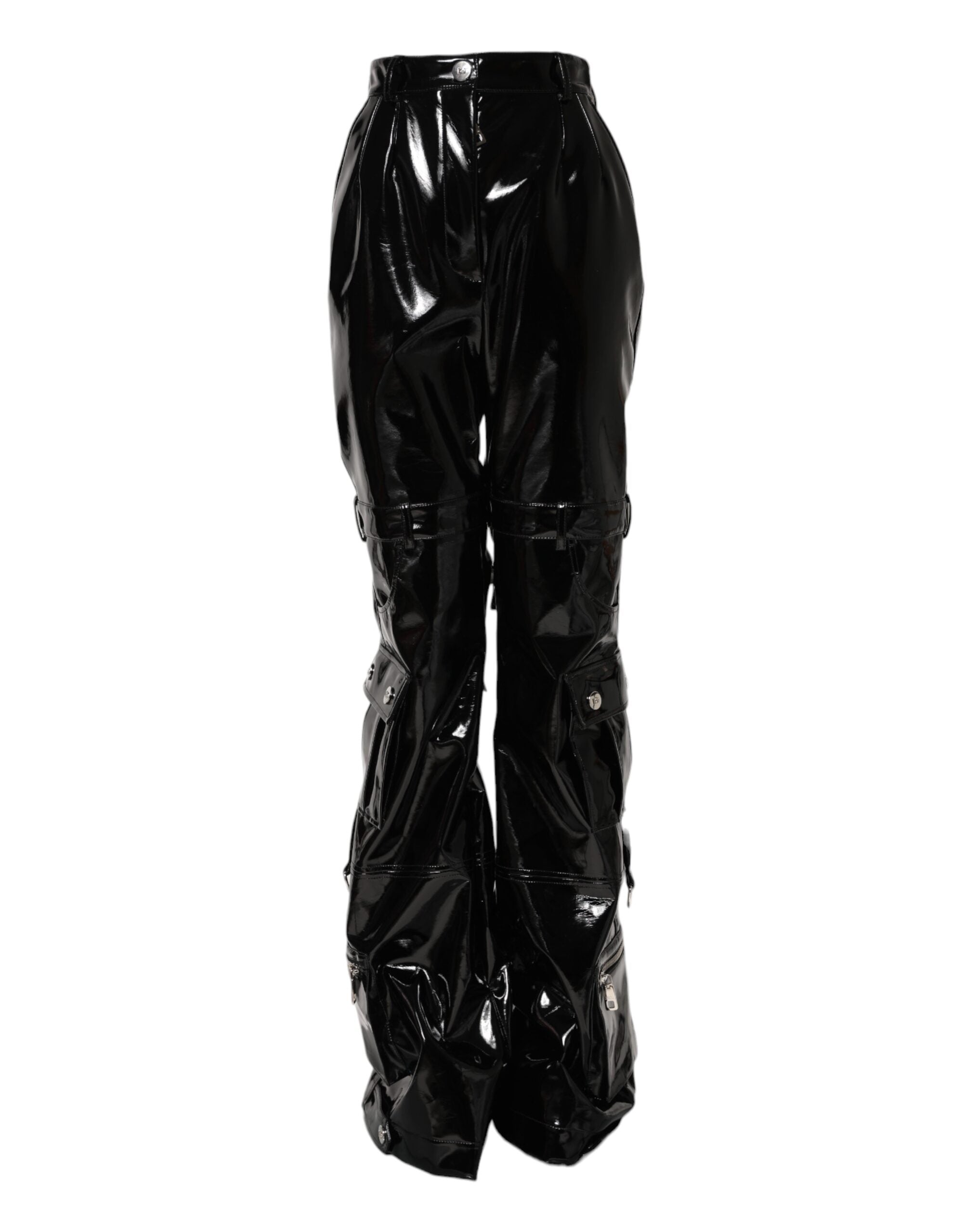 Dolce & Gabbana Schwarze Cargo-Bootcut-Hose mit hoher Taille-2