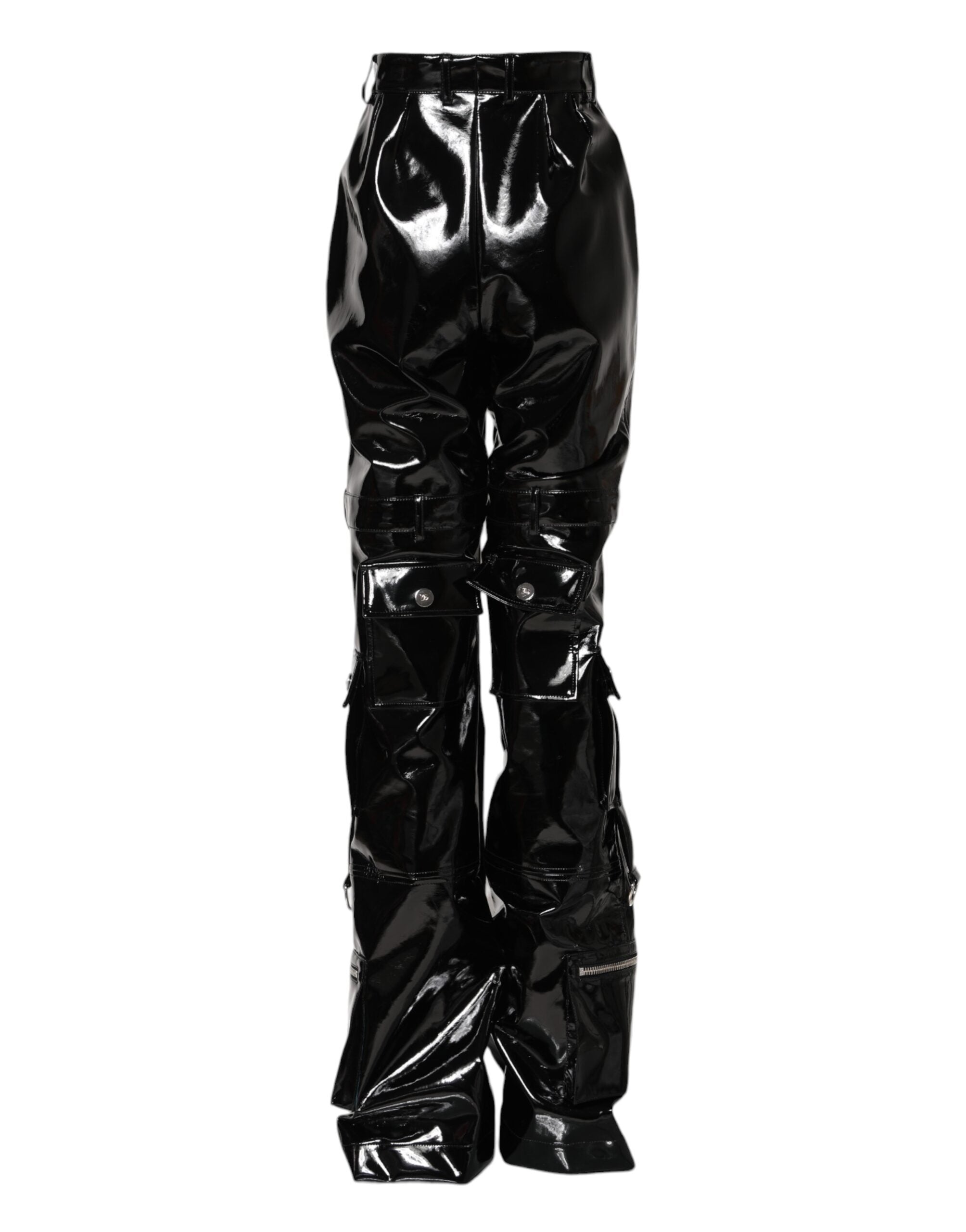 Dolce & Gabbana Schwarze Cargo-Bootcut-Hose mit hoher Taille-3