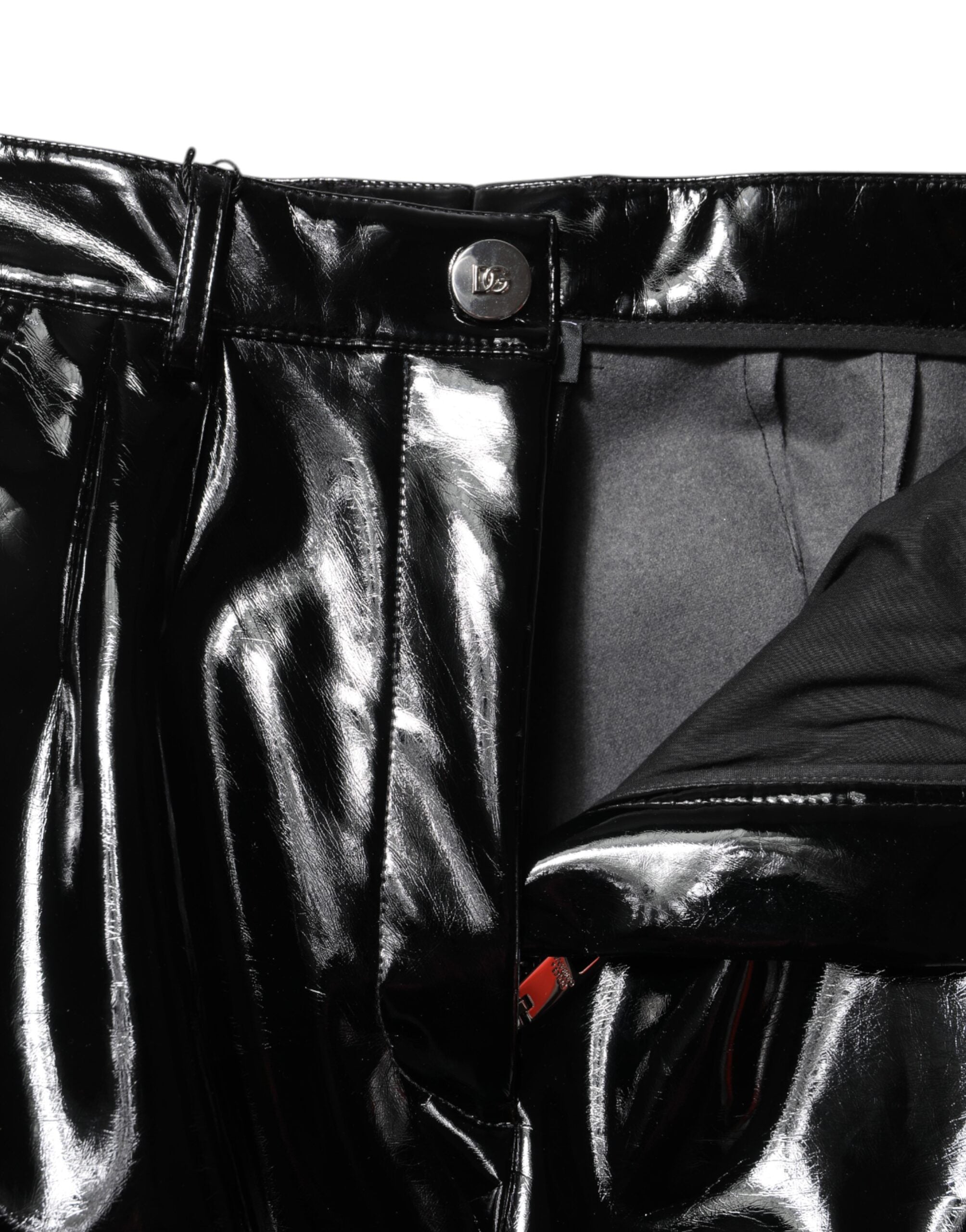 Dolce & Gabbana Schwarze Cargo-Bootcut-Hose mit hoher Taille-4