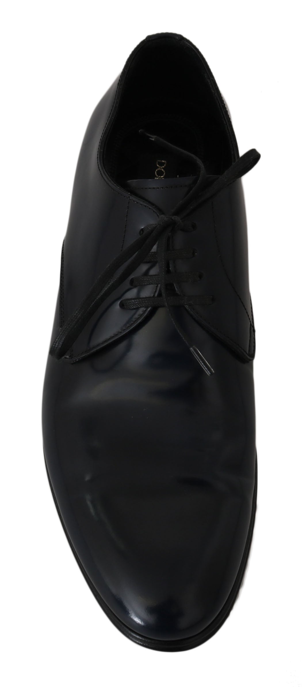 Dolce & Gabbana Blau Leder Kleid Derby Formale Herrenschuhe-3