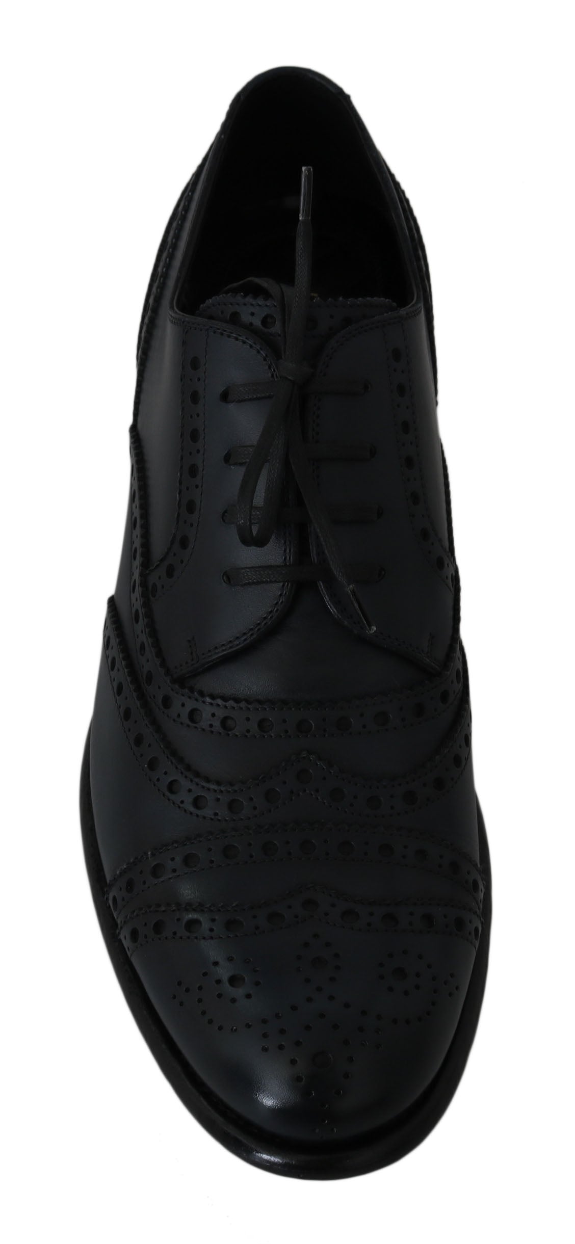 Dolce & Gabbana Dark Blue Leather Wingtip Oxford Dress Shoes-6