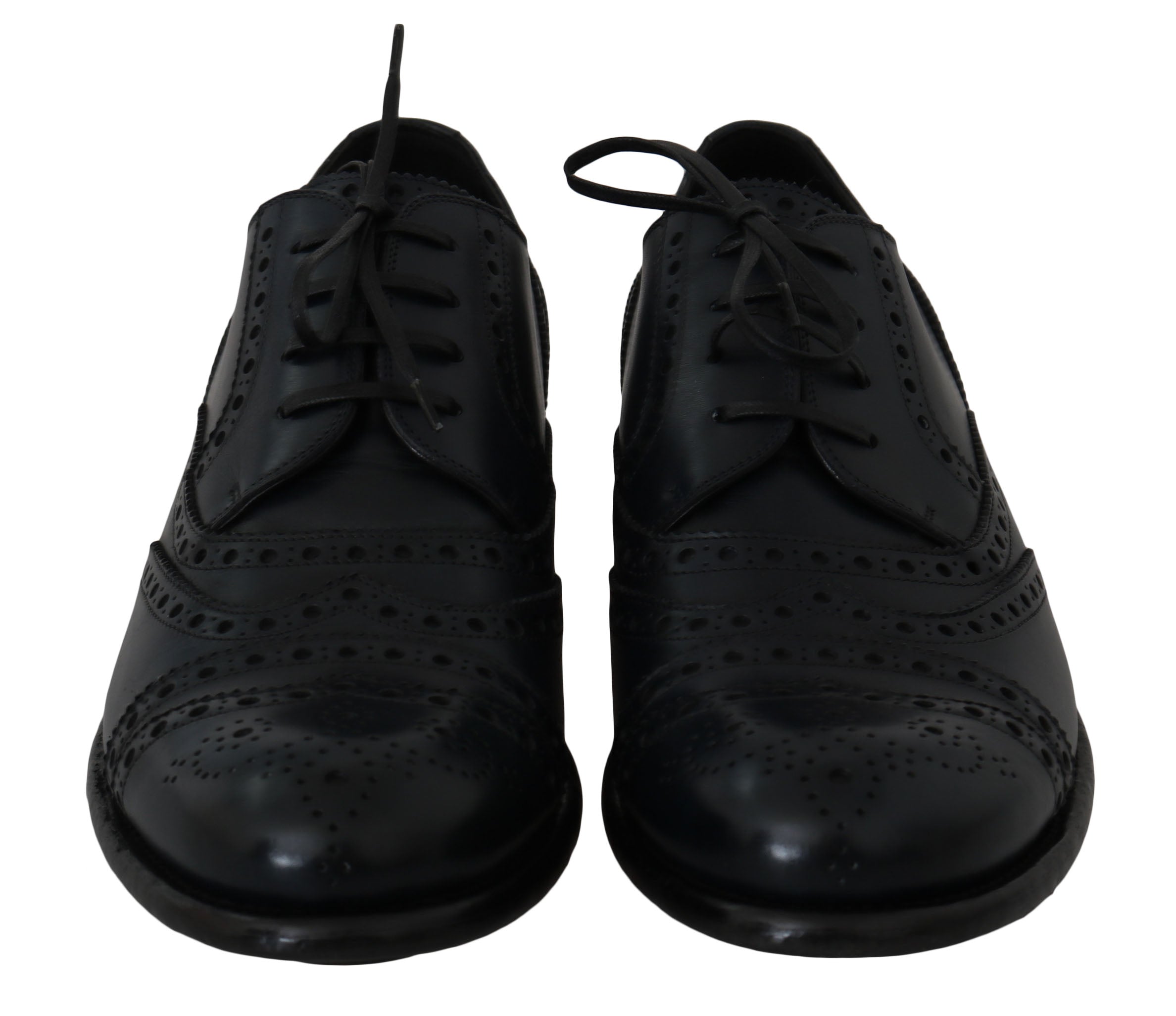 Dolce & Gabbana Dark Blue Leather Wingtip Oxford Dress Shoes-7