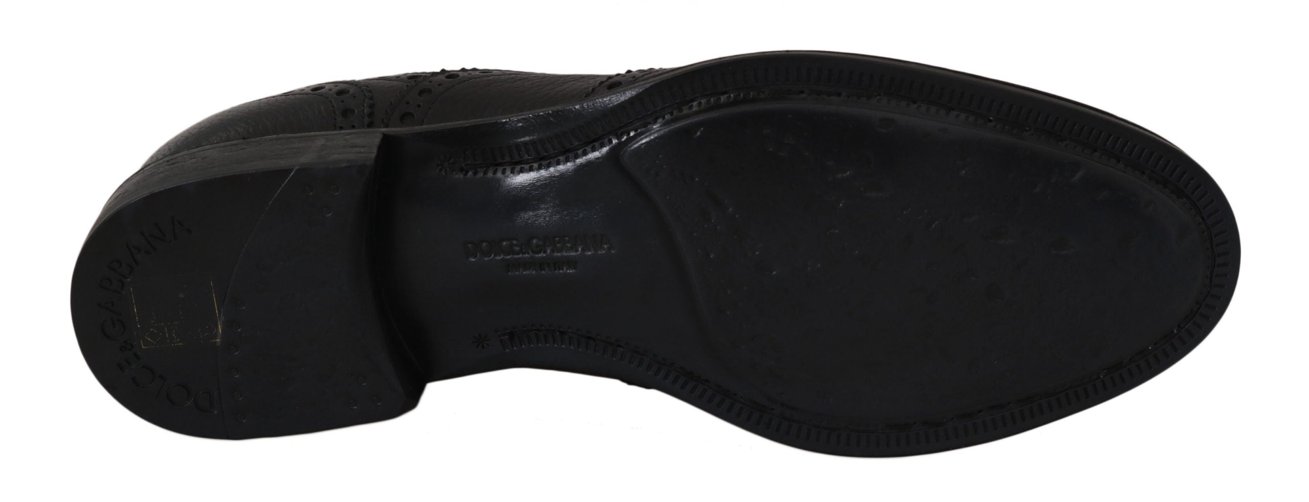 Zapatos de vestir Oxford con punta de ala de cuero azul de Dolce & Gabbana-5