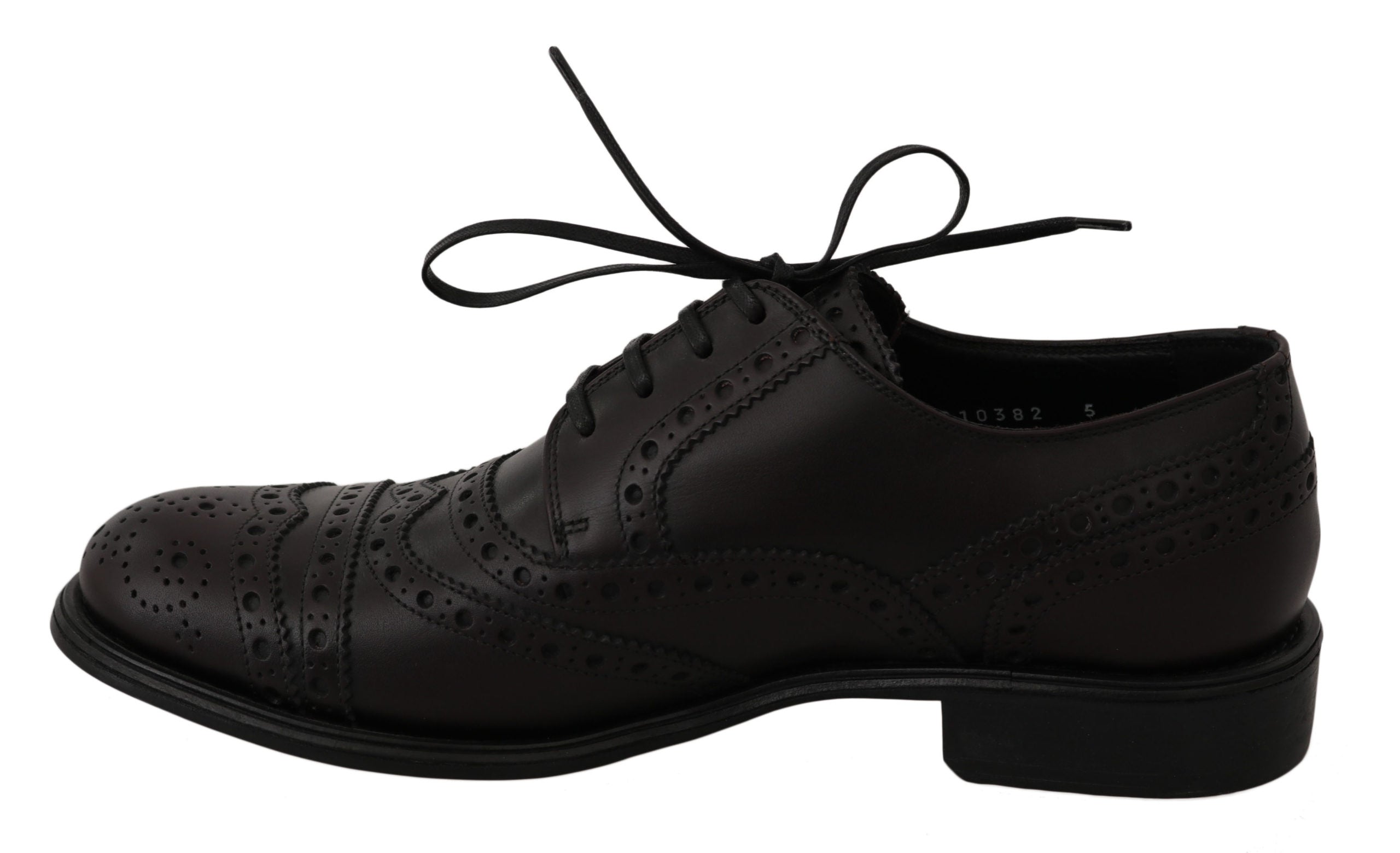 Dolce & Gabbana Schwarze Leder Wingtip Oxford Dress Schuhe-5