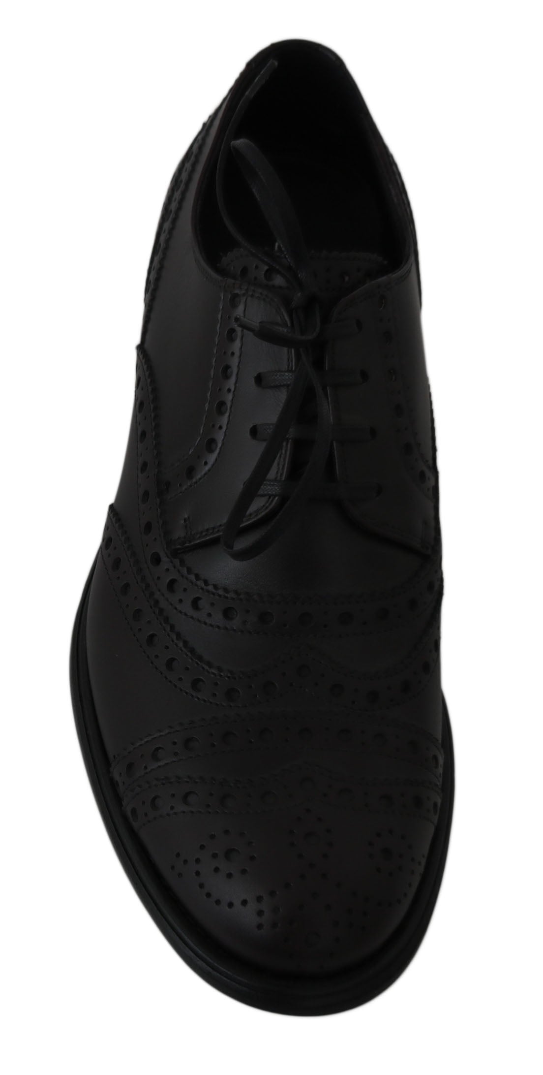 Dolce & Gabbana Schwarze Leder Wingtip Oxford Dress Schuhe-7