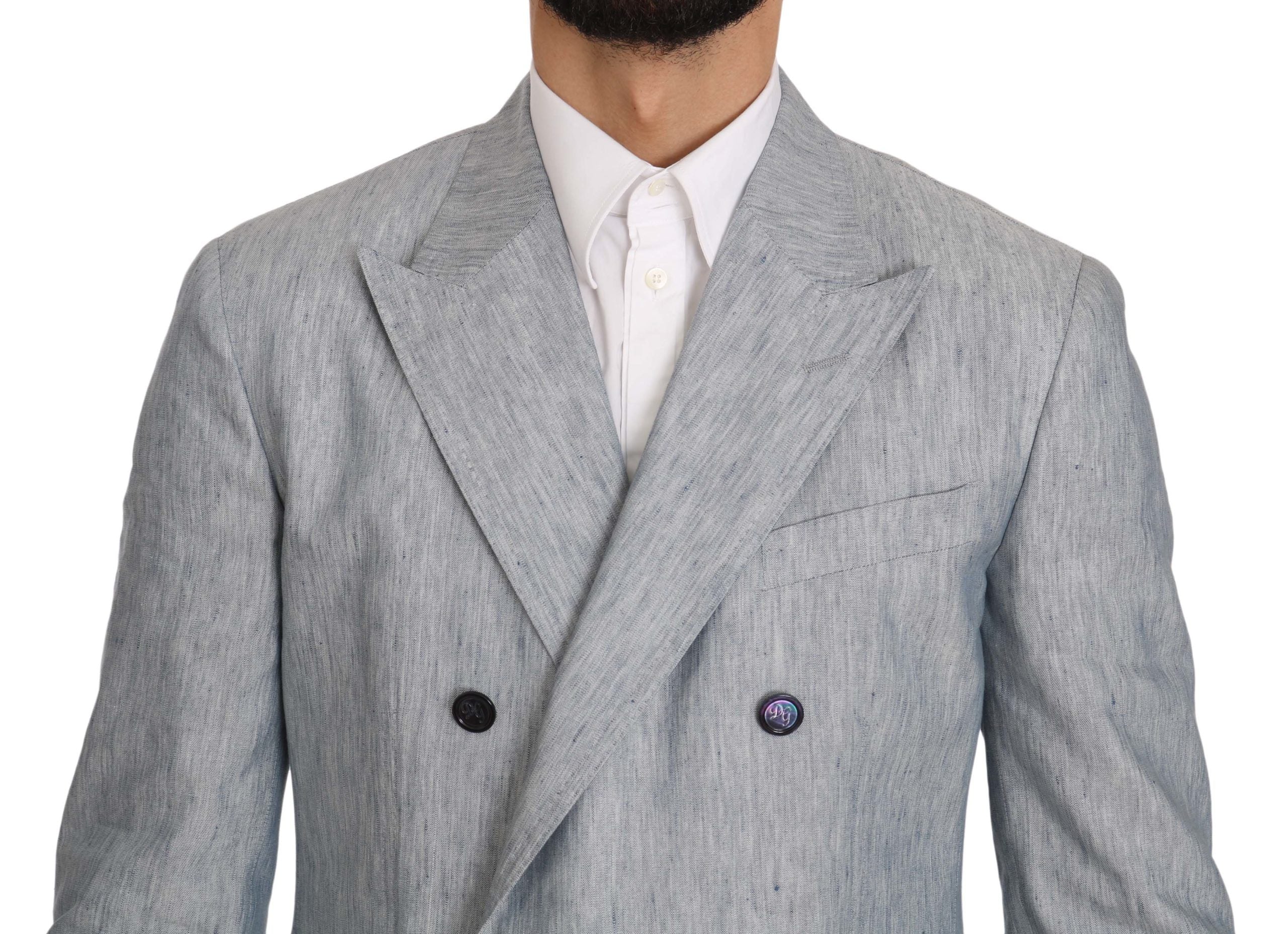 Dolce & Gabbana Blue Flax Jacket NAPOLI Coat Blazer-3