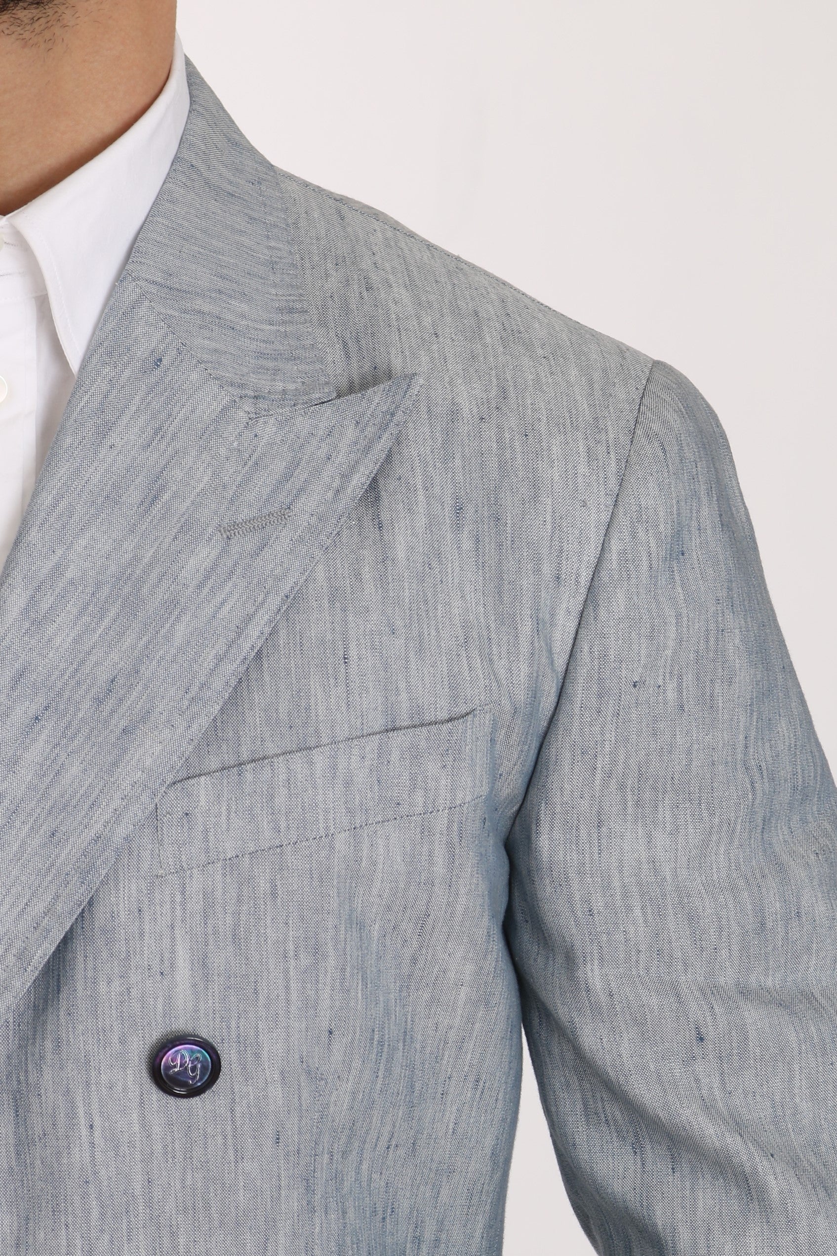 Dolce & Gabbana Blue Flax Jacket NAPOLI Coat Blazer-4