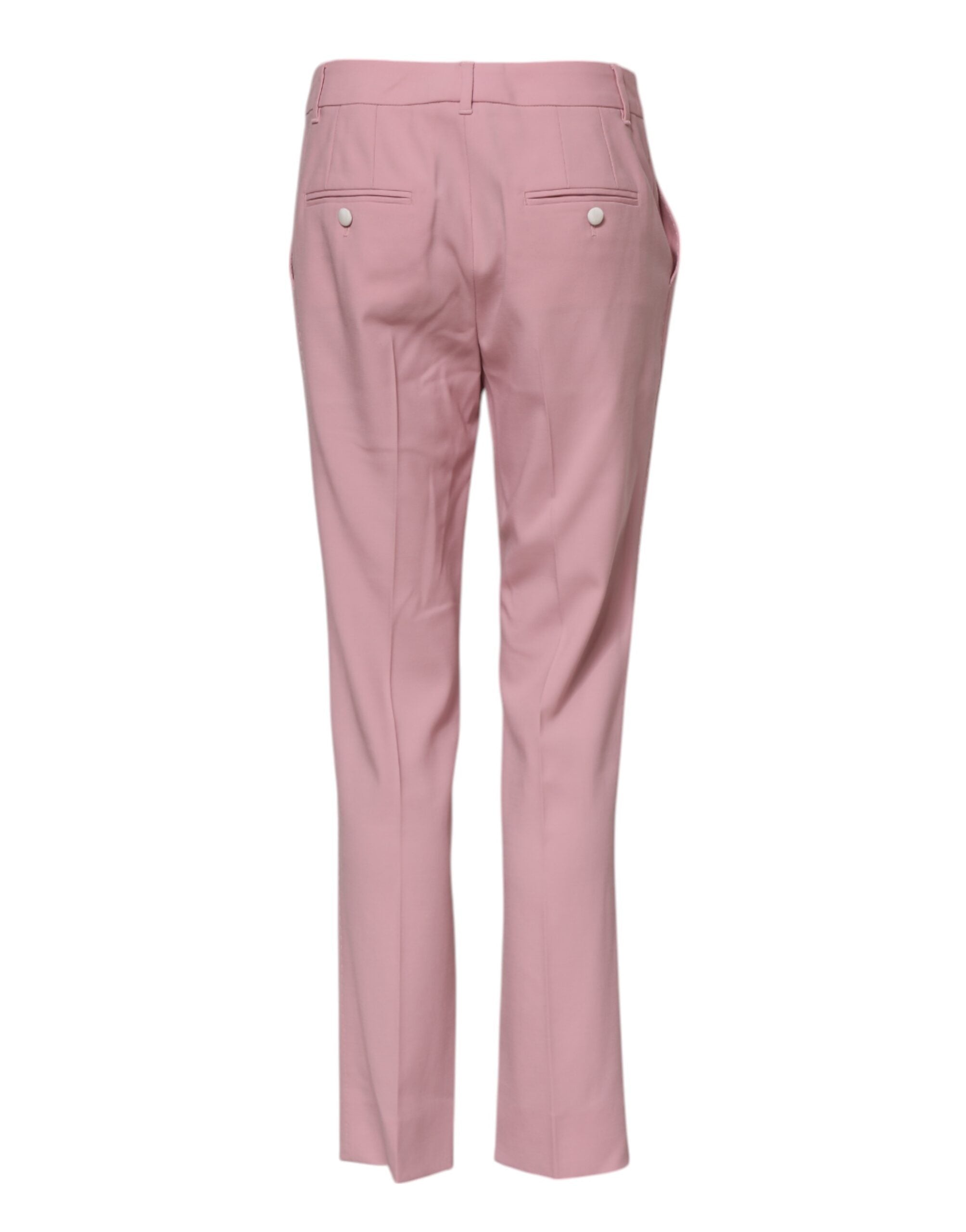 Dolce & Gabbana Pink Wool Mid Waist Tapered Pants-3