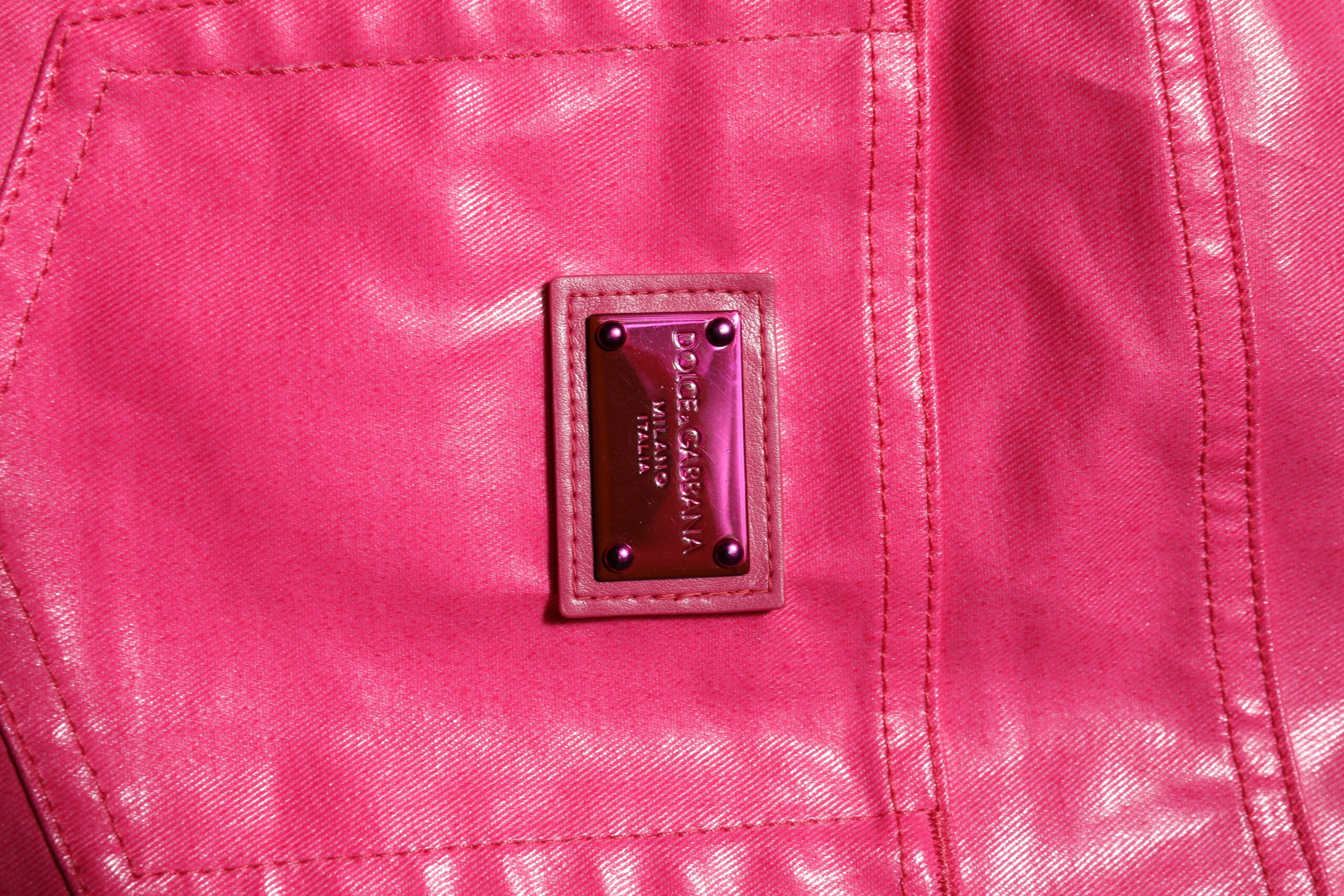 Dolce & Gabbana Rosa Baumwoll-Skinny-Jeans mit hoher Taille-5